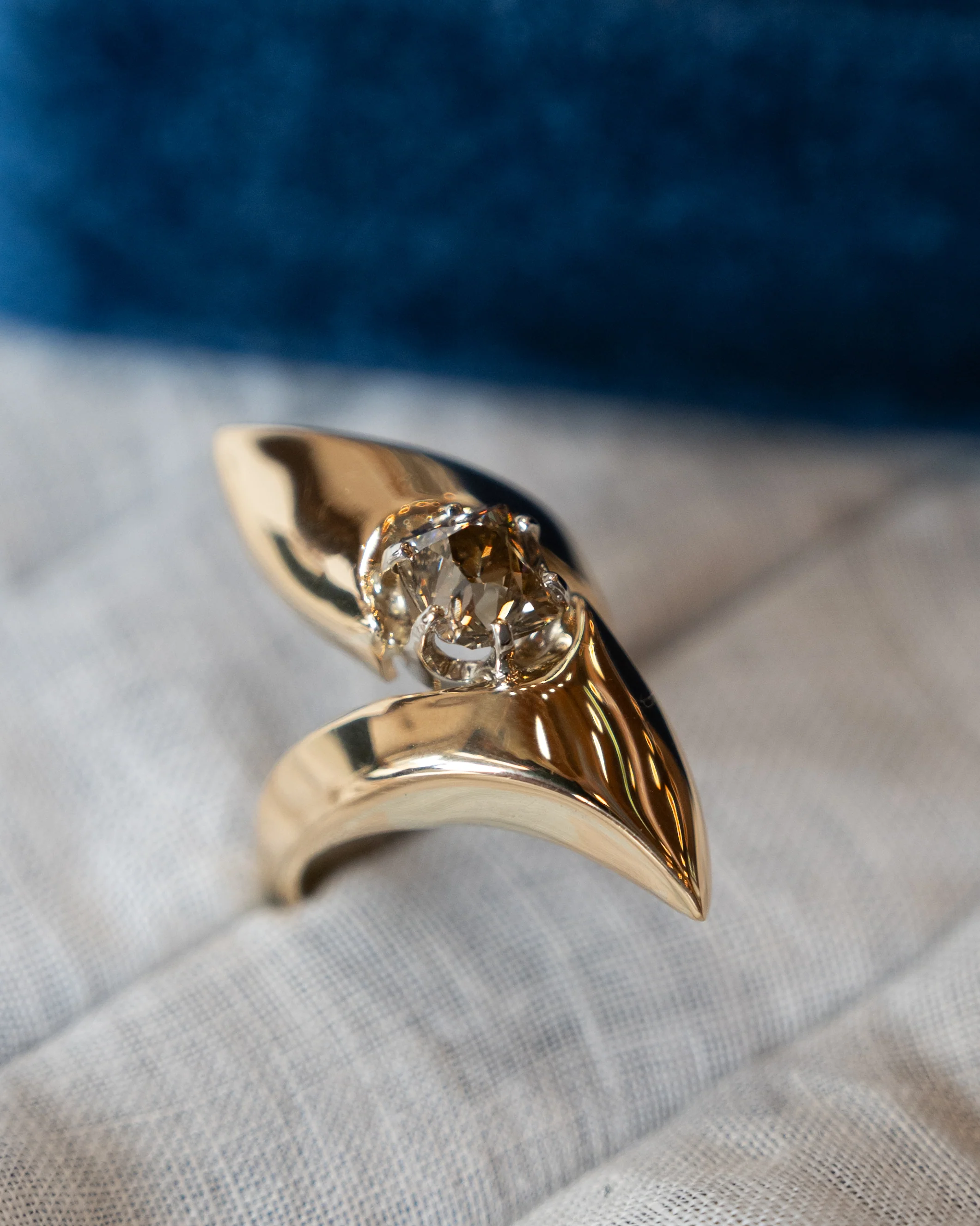1.54 Antique Cushion Diamond Cocktail Ring 18k - Image 6
