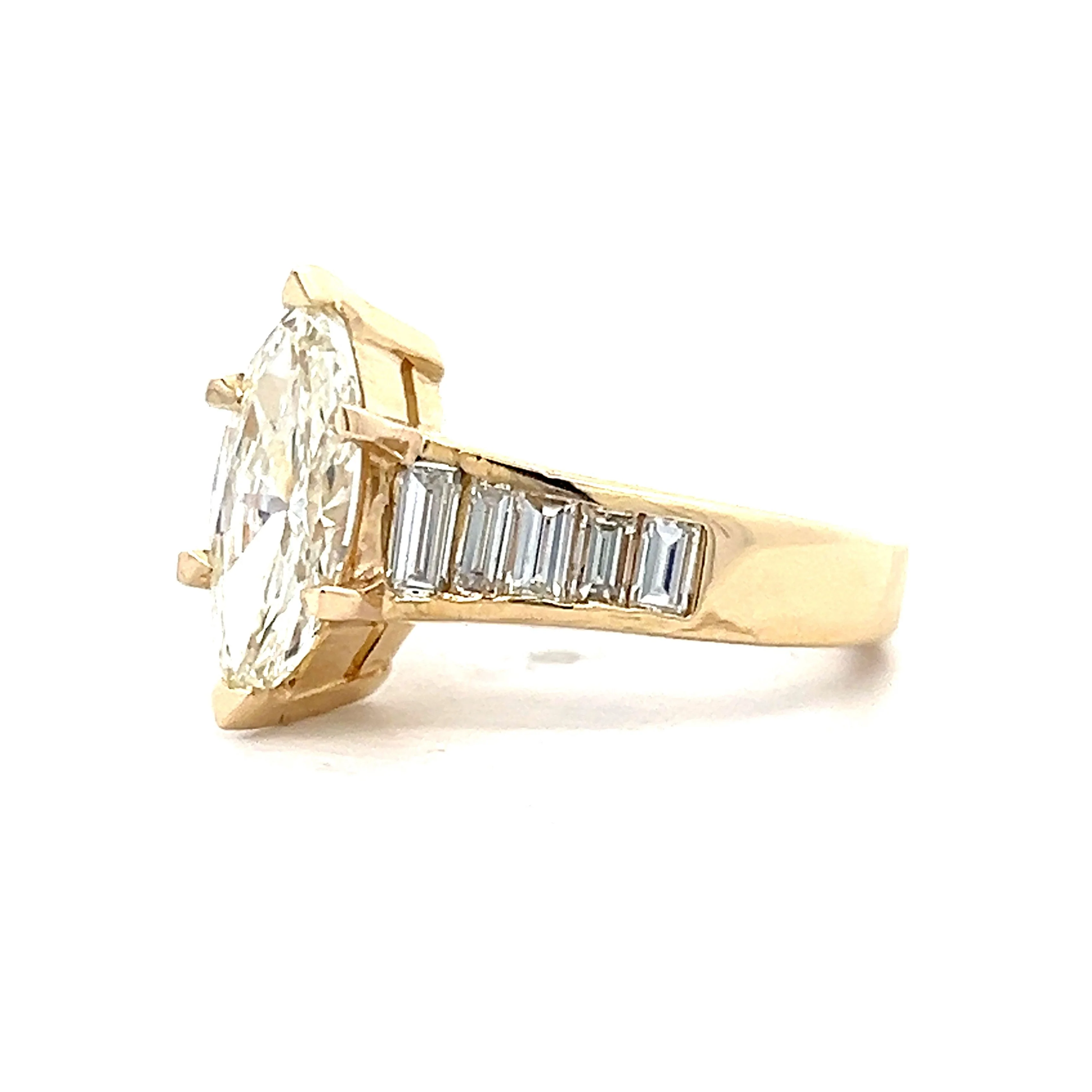1.54 Marquise Diamond Yellow Gold Channel Set Ring - Image 2