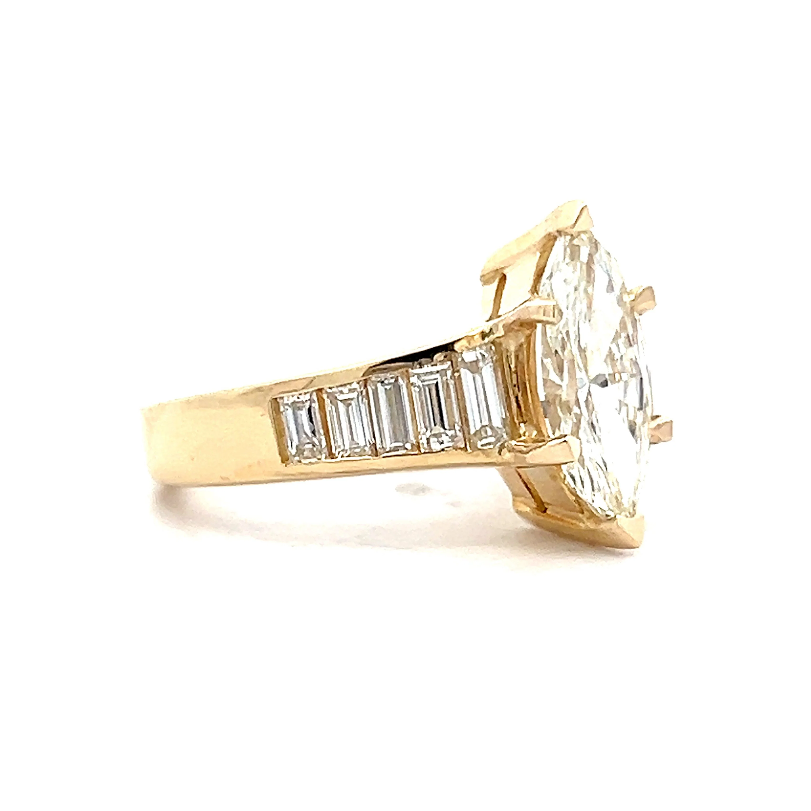 1.54 Marquise Diamond Yellow Gold Channel Set Ring - Image 3