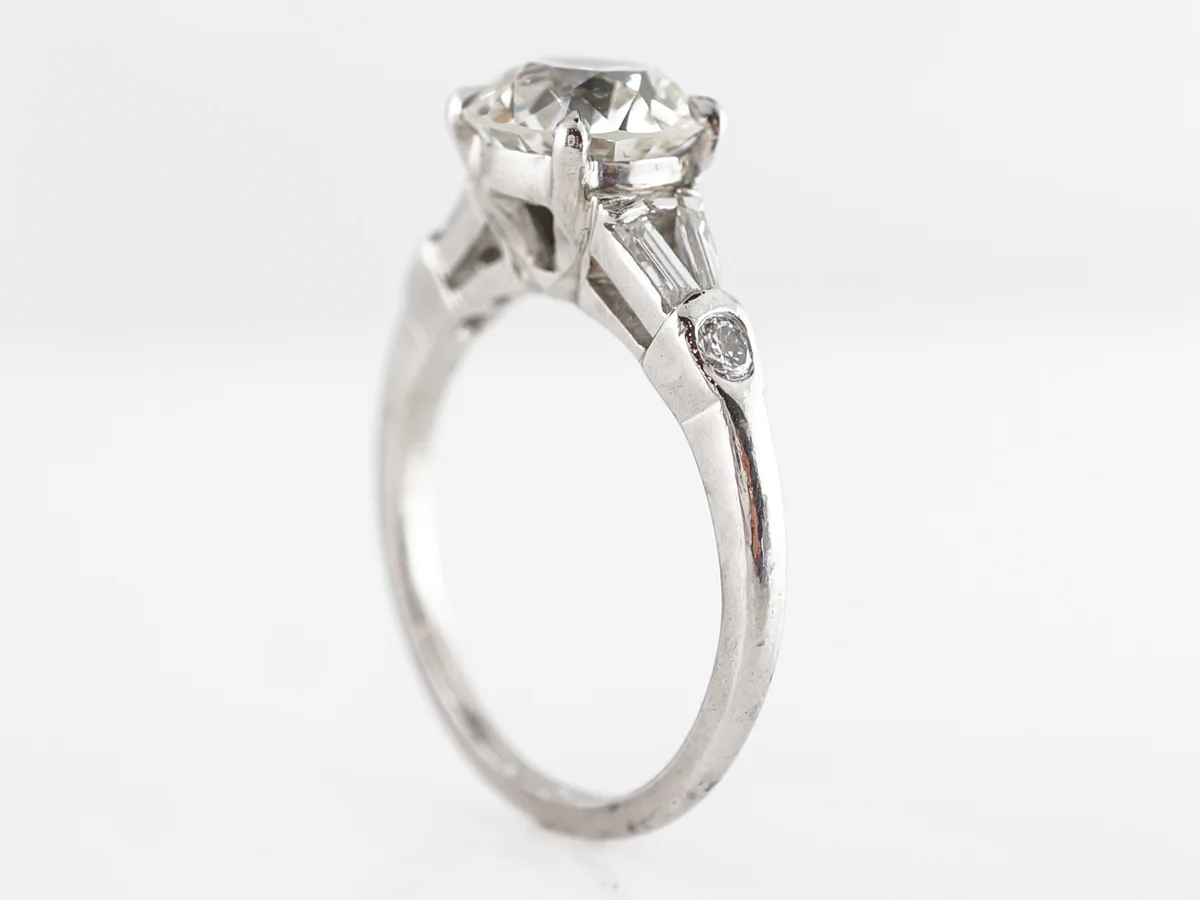 1.54 Old European Diamond Engagement Ring in Platinum - Image 4
