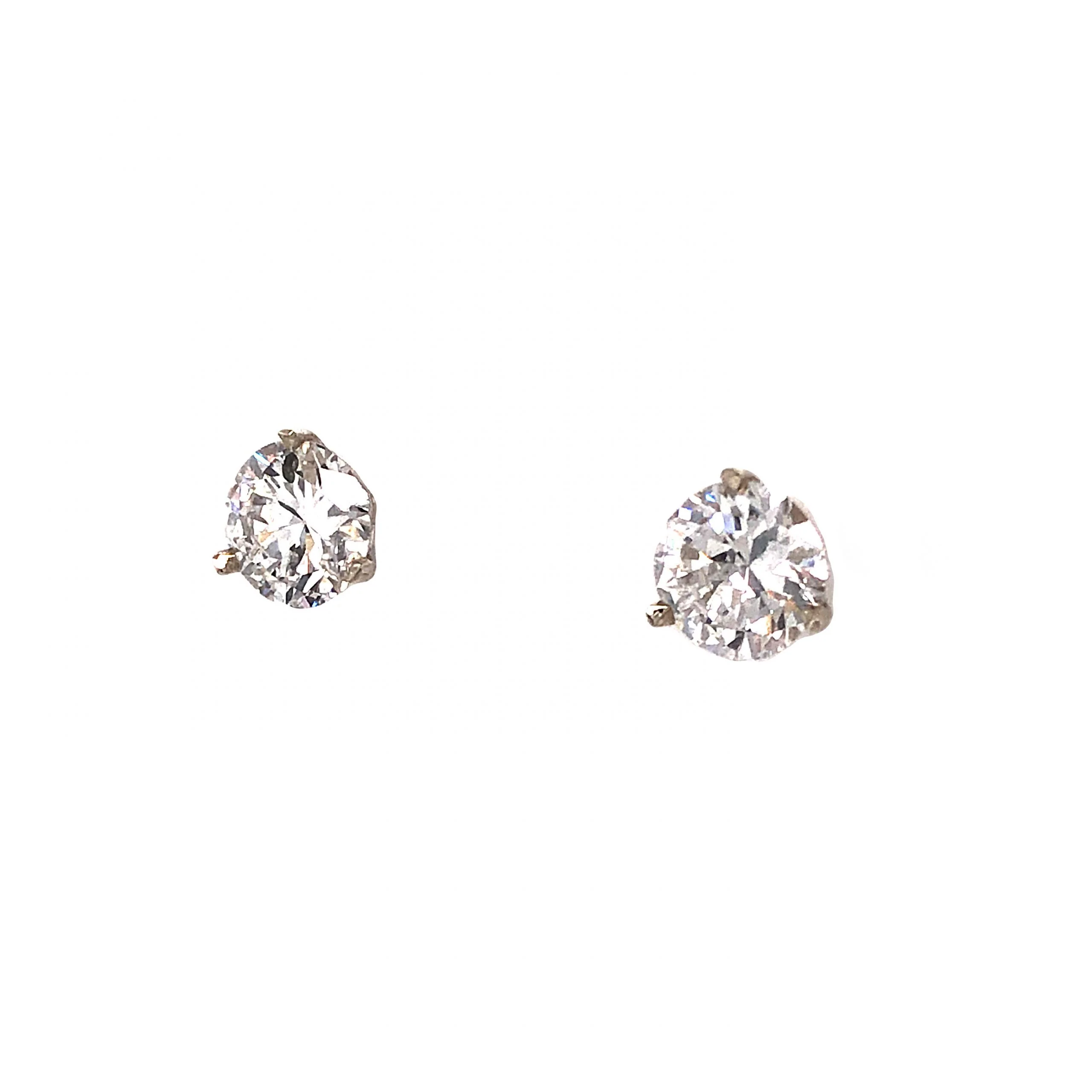 1.54 Round Diamond Stud Earrings in 14k White Gold - Image 2