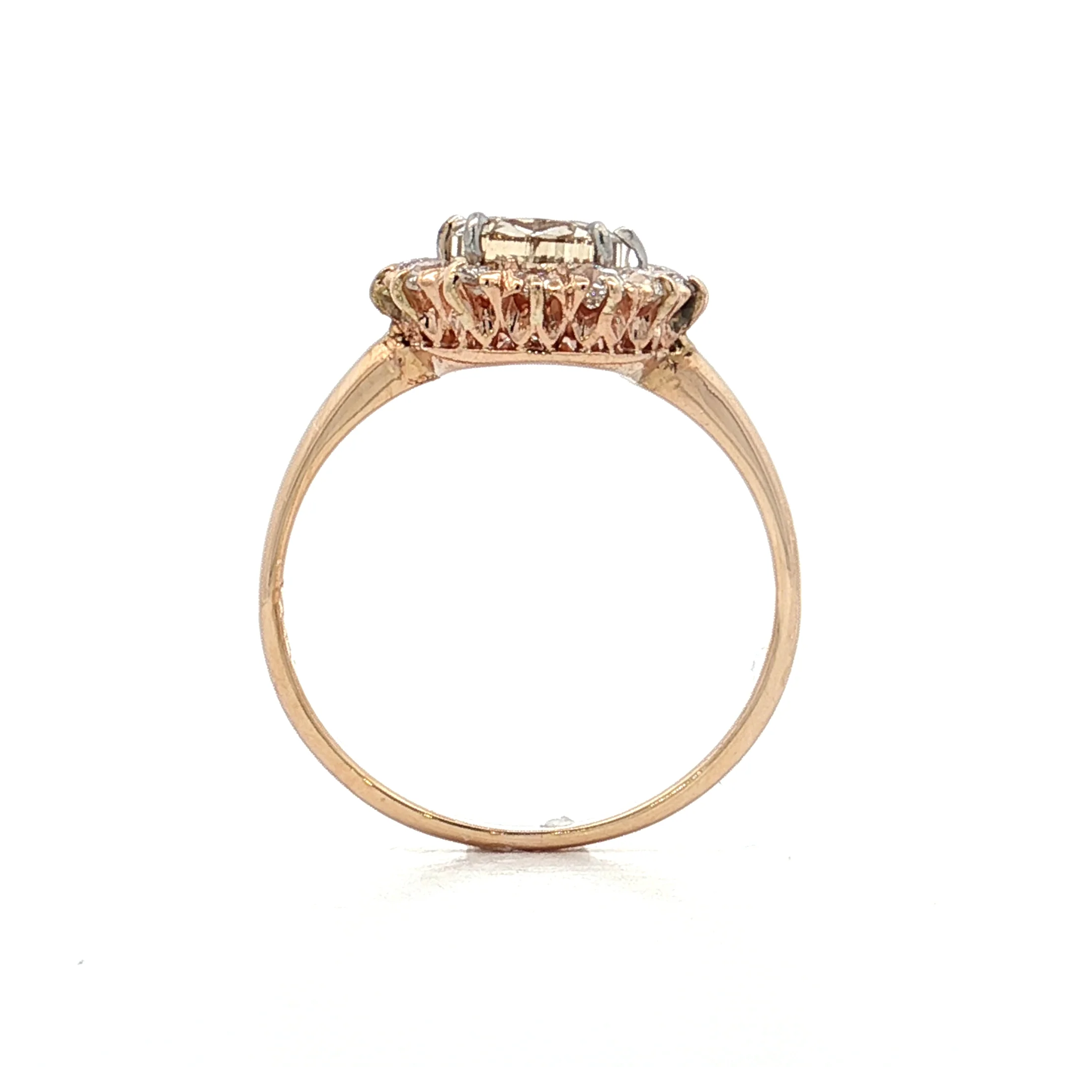 1.54 Victorian Rose Cut Diamond Halo Engagement Ring - Image 4