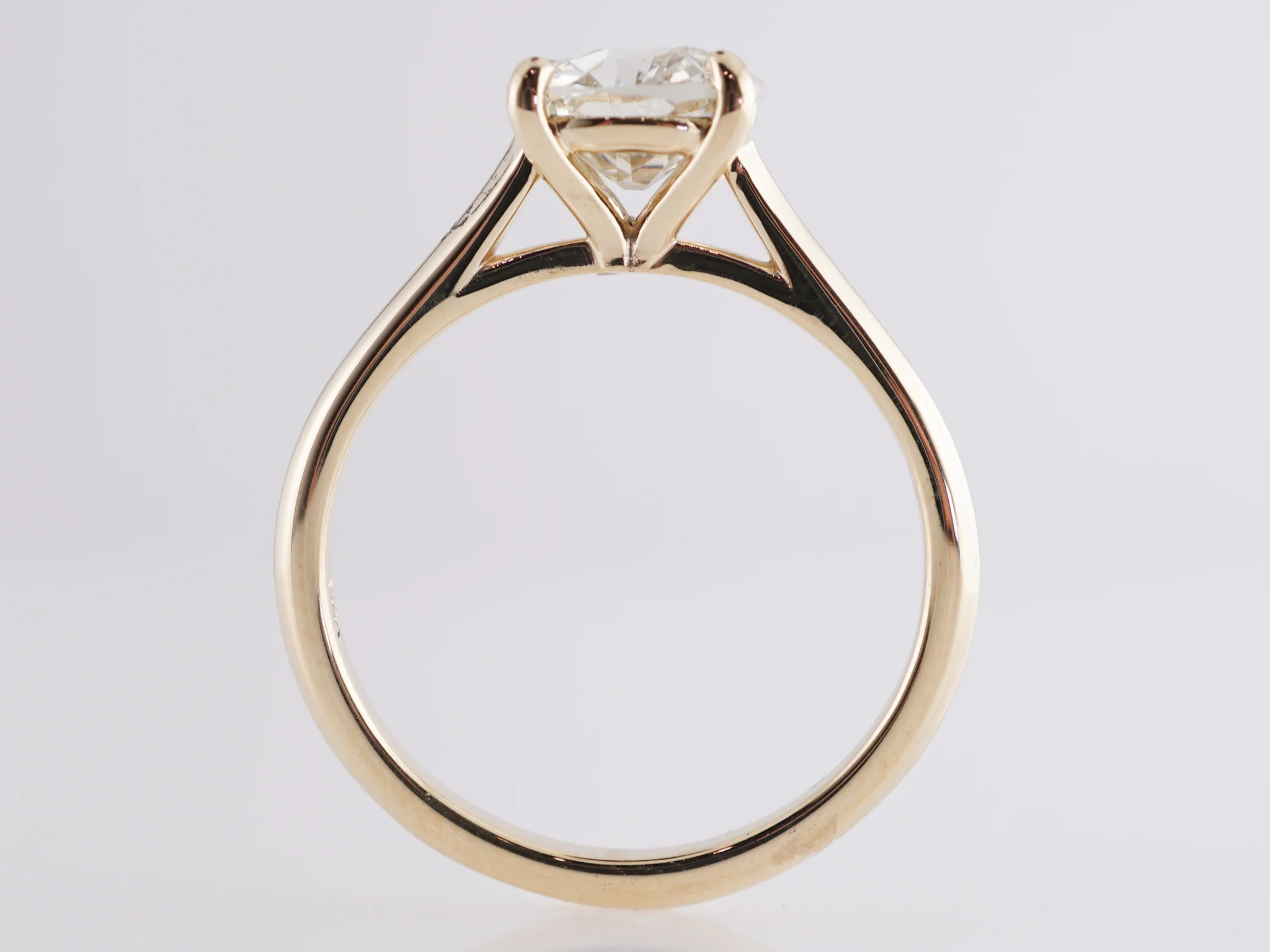 1.55 Carat European Cut Diamond Engagement Ring 14k Gold - Image 4