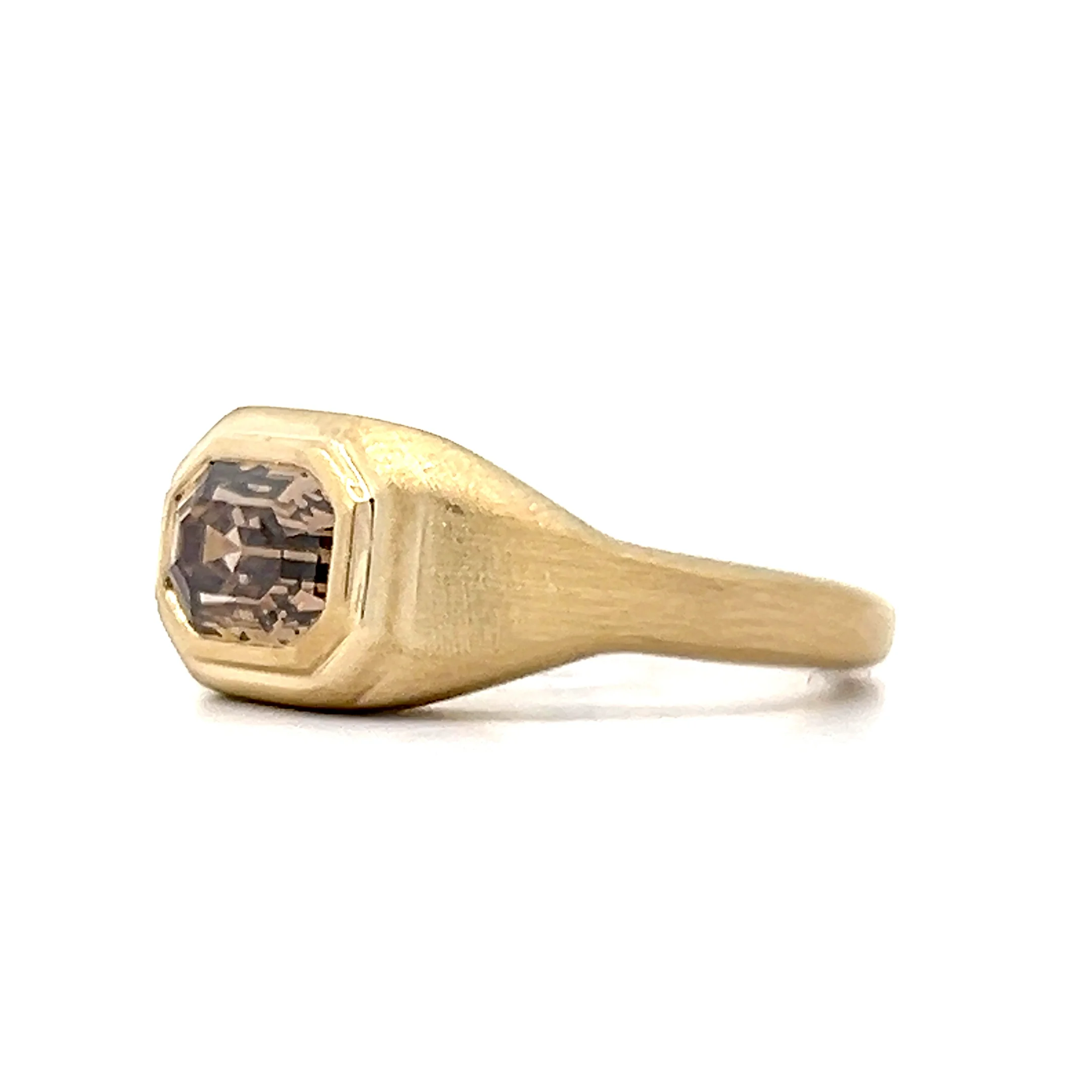 1.55 Fancy Brown Bezel Diamond Engagement Ring in 14k - Image 2