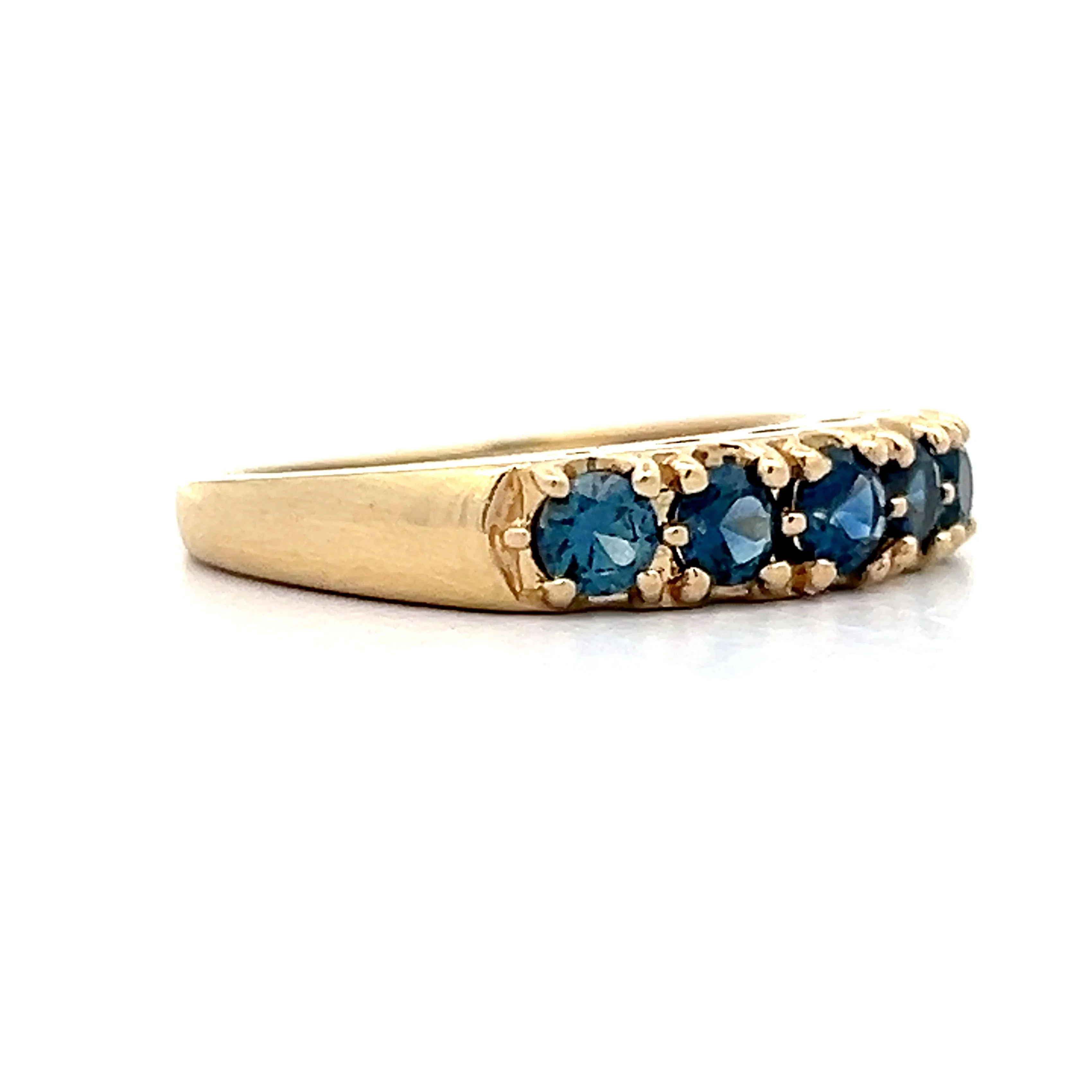 1.55 Five Stone Sapphire Stacking Band in 14k - Image 3