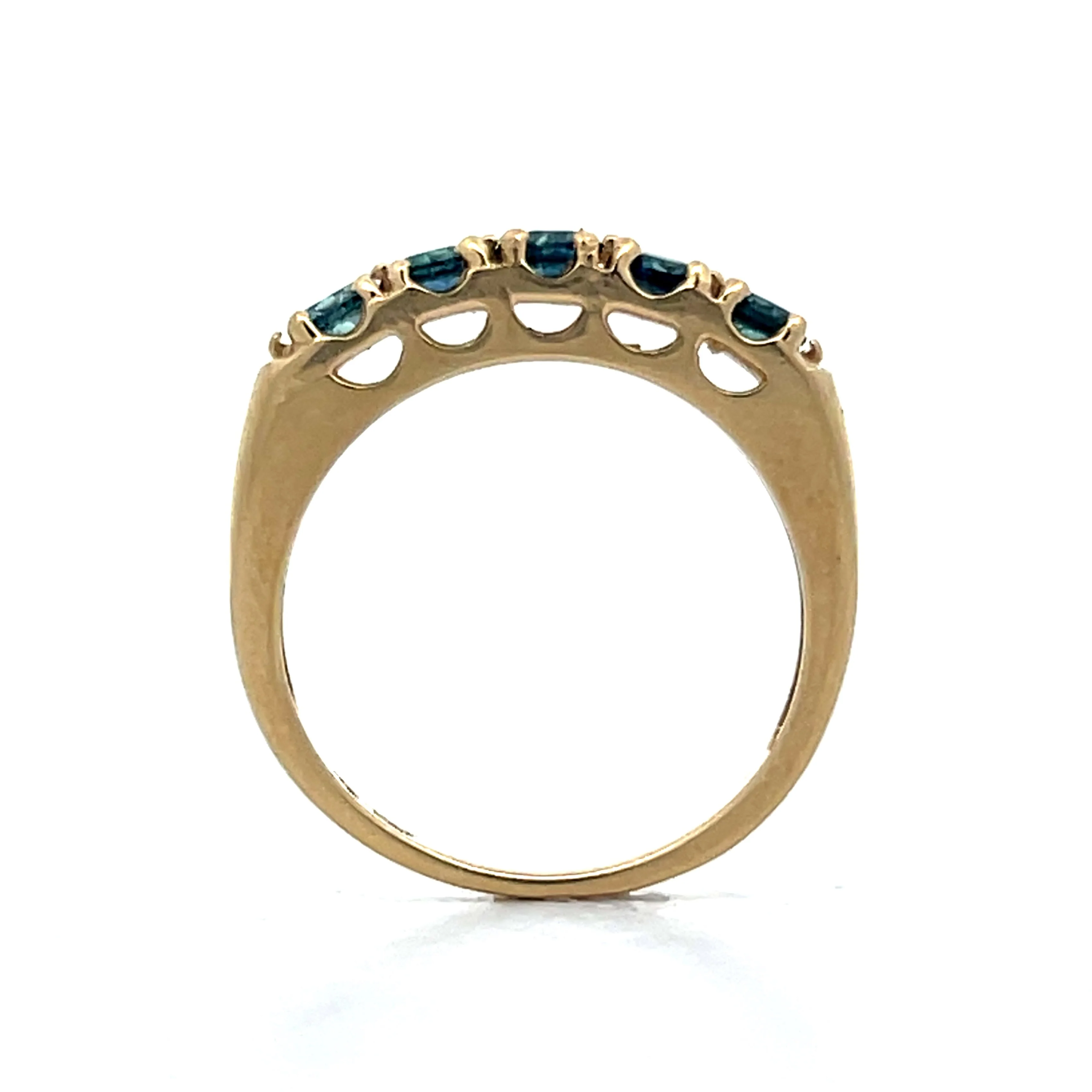 1.55 Five Stone Sapphire Stacking Band in 14k - Image 4
