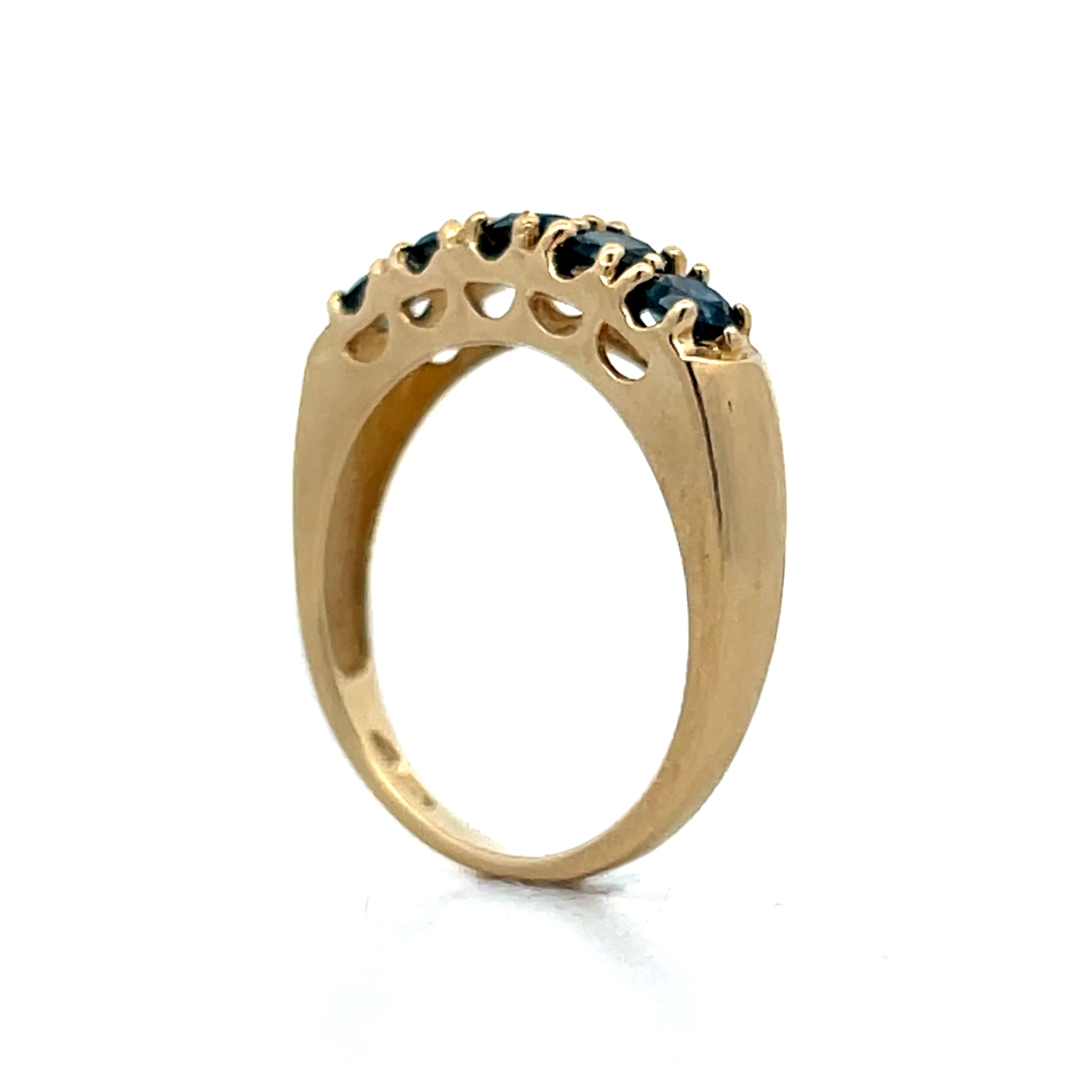 1.55 Five Stone Sapphire Stacking Band in 14k - Image 5