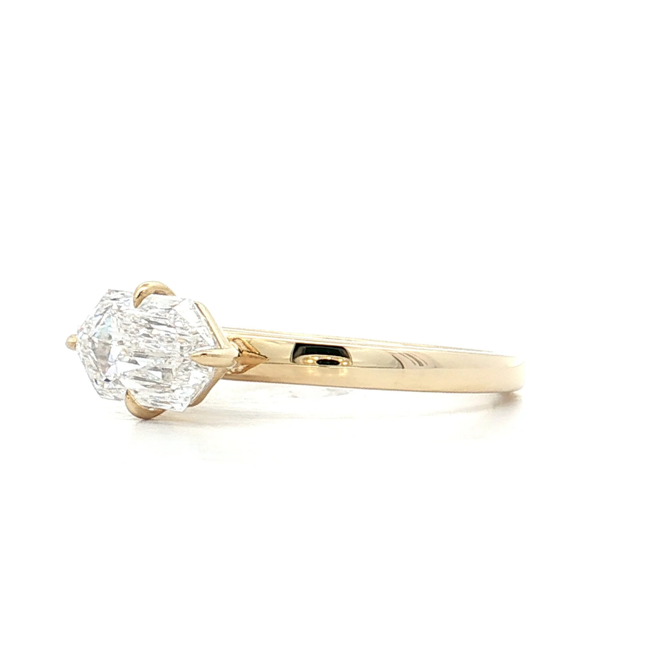1.55 Hexagon Cut Diamond Engagement Ring 14k - Image 2