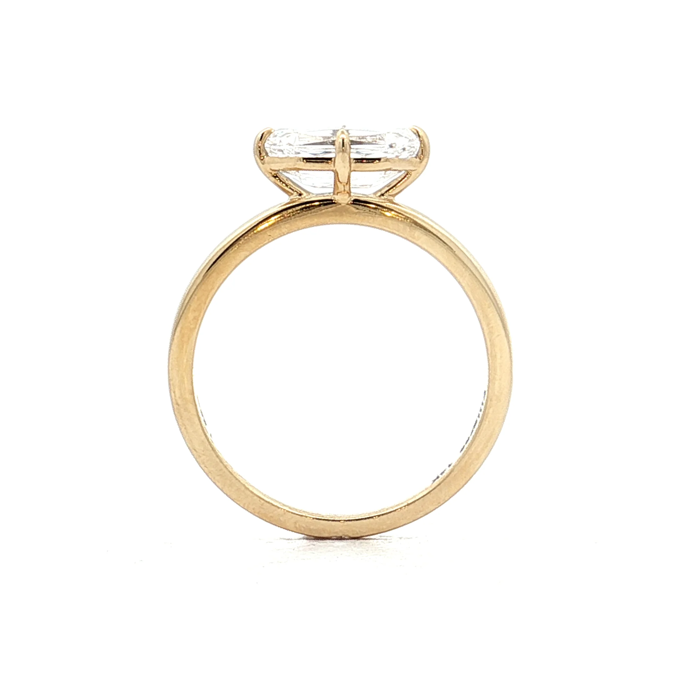 1.55 Hexagon Cut Diamond Engagement Ring 14k - Image 4