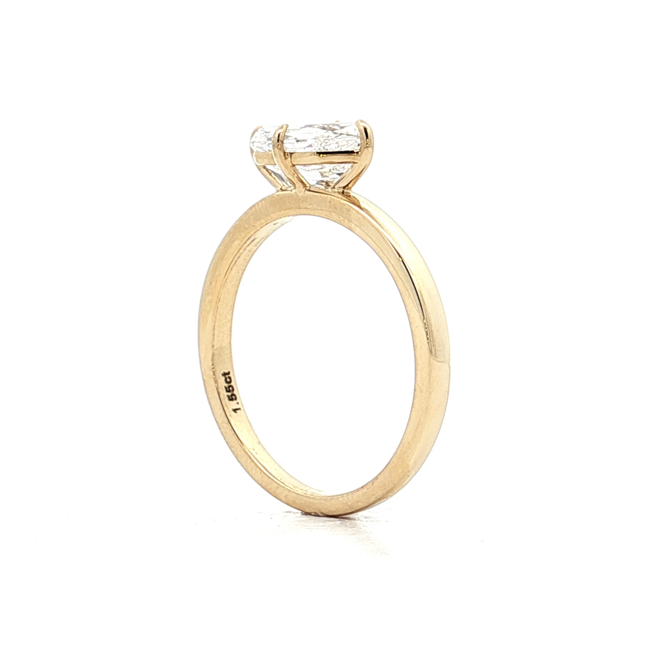 1.55 Hexagon Cut Diamond Engagement Ring 14k - Image 5