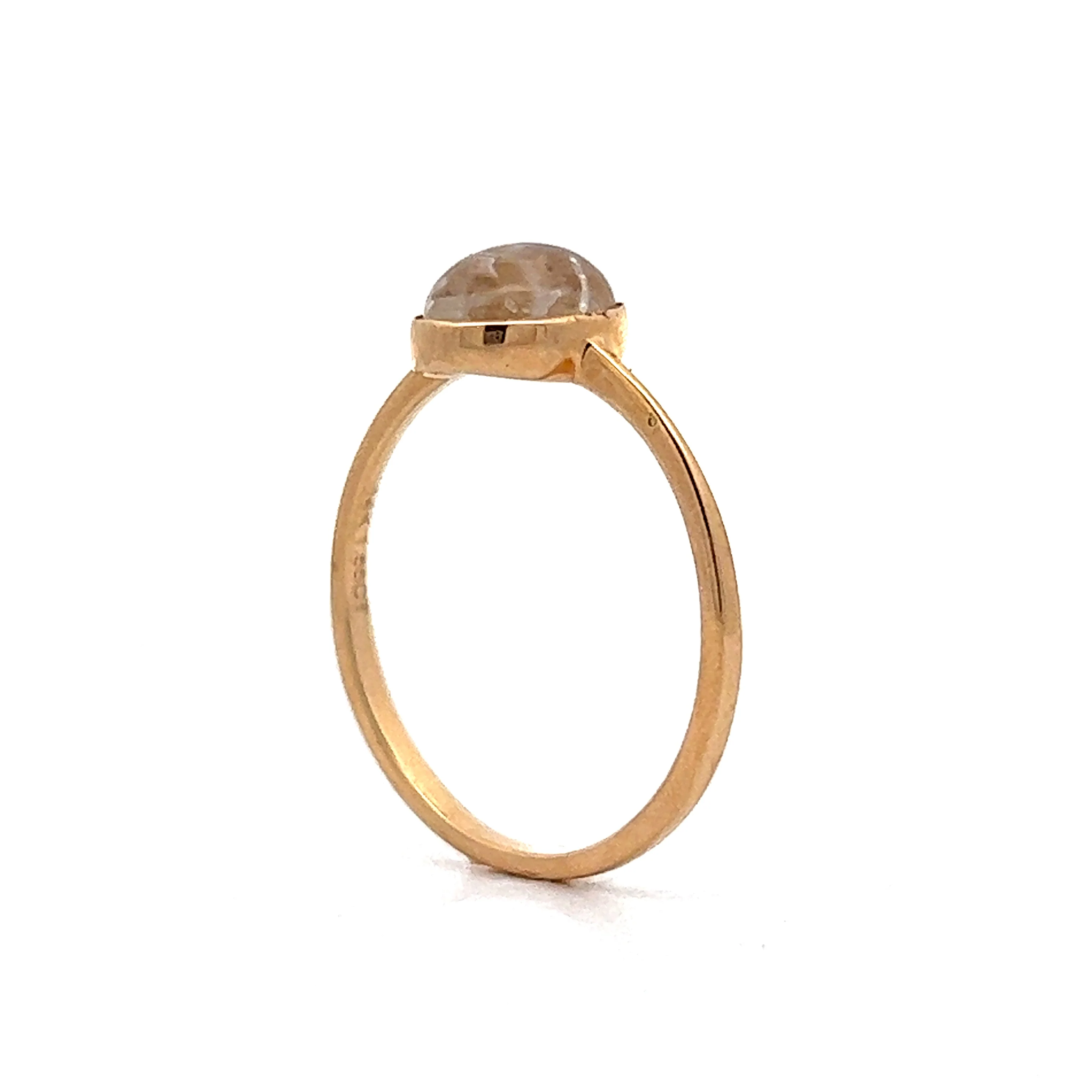 1.55 Moonstone Cabochon Ring Yellow Gold - Image 5