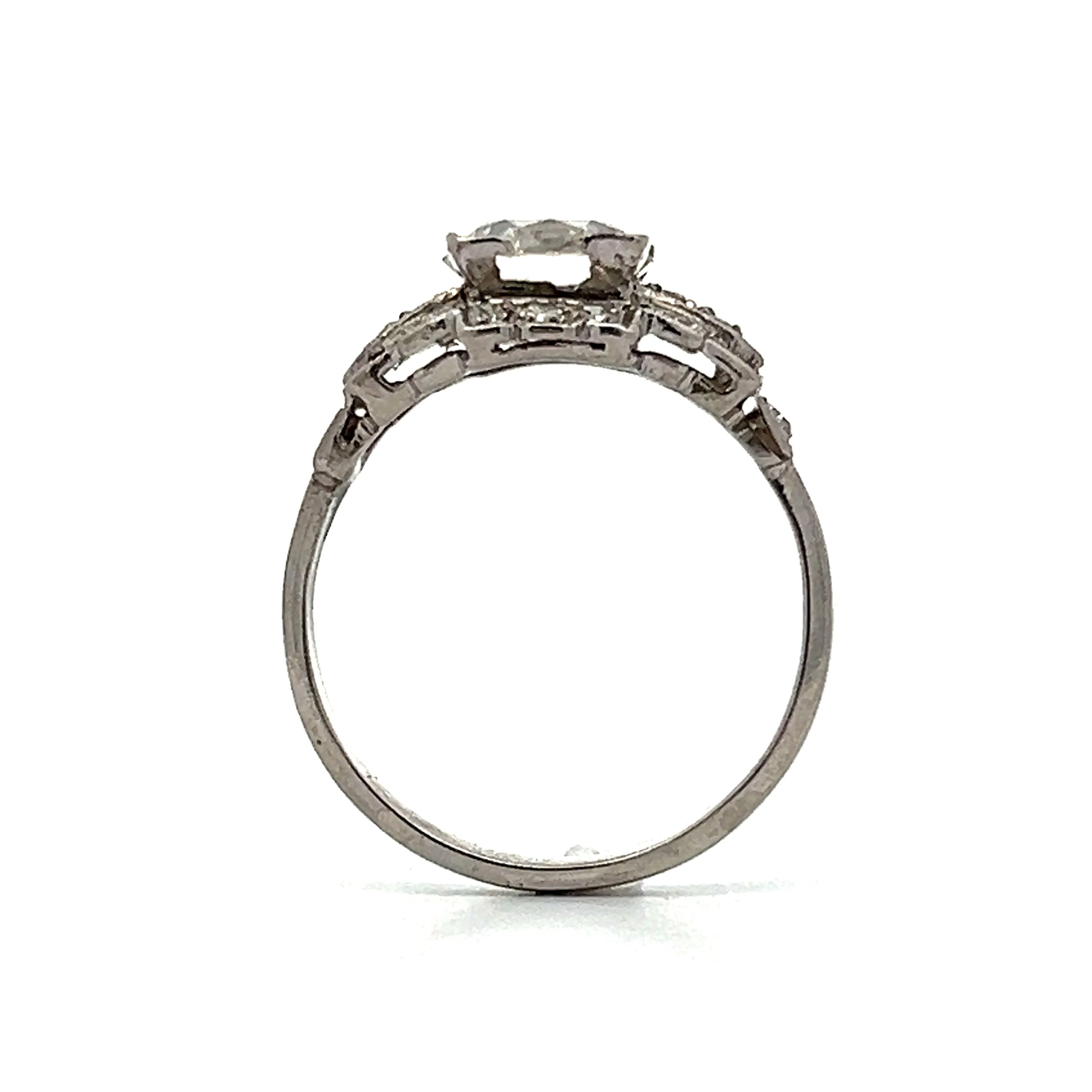 1.55 Old European Diamond Engagement Ring in Platinum - Image 4