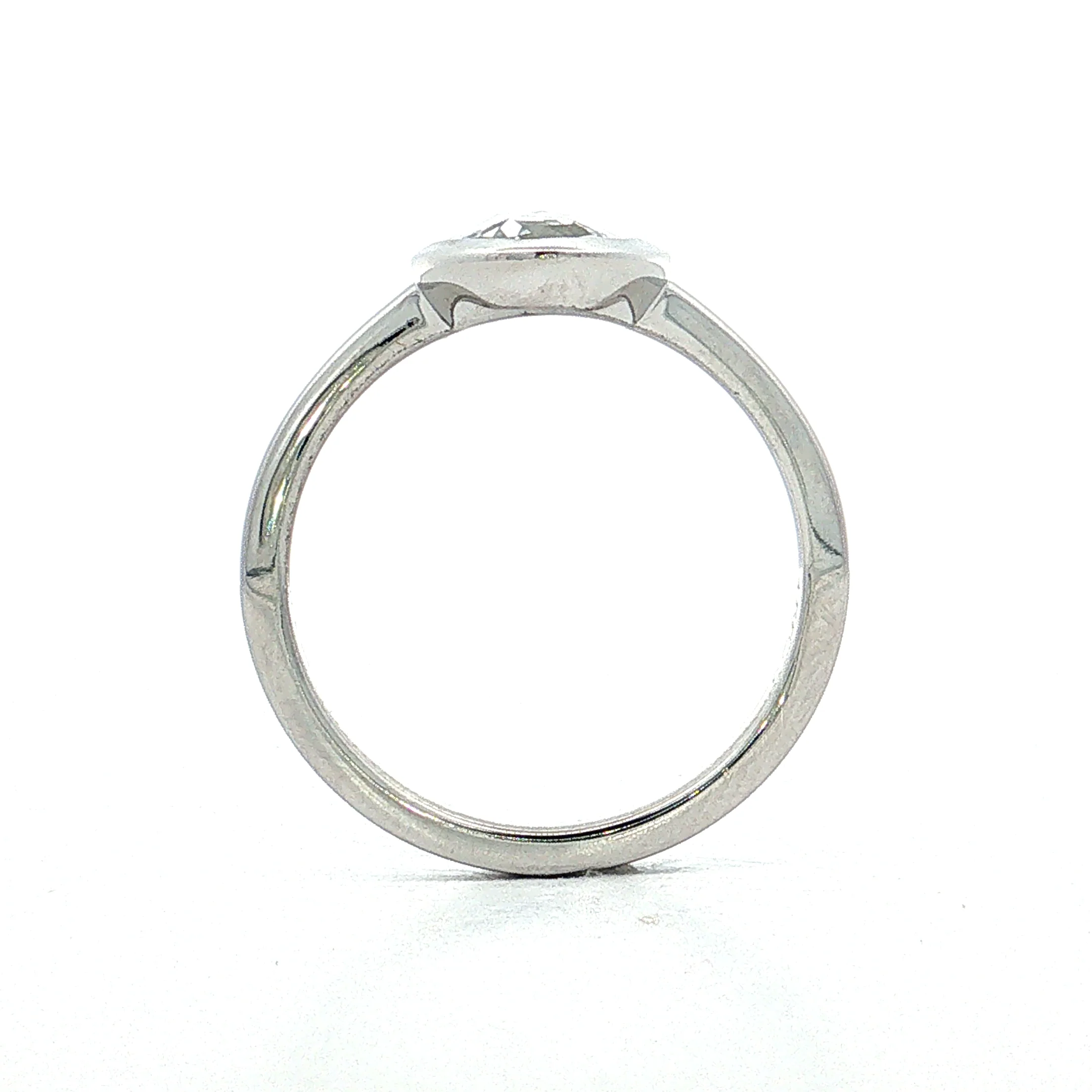 1.55 Oval Rose Cut Diamond Engagement Ring 14k White Gold - Image 4