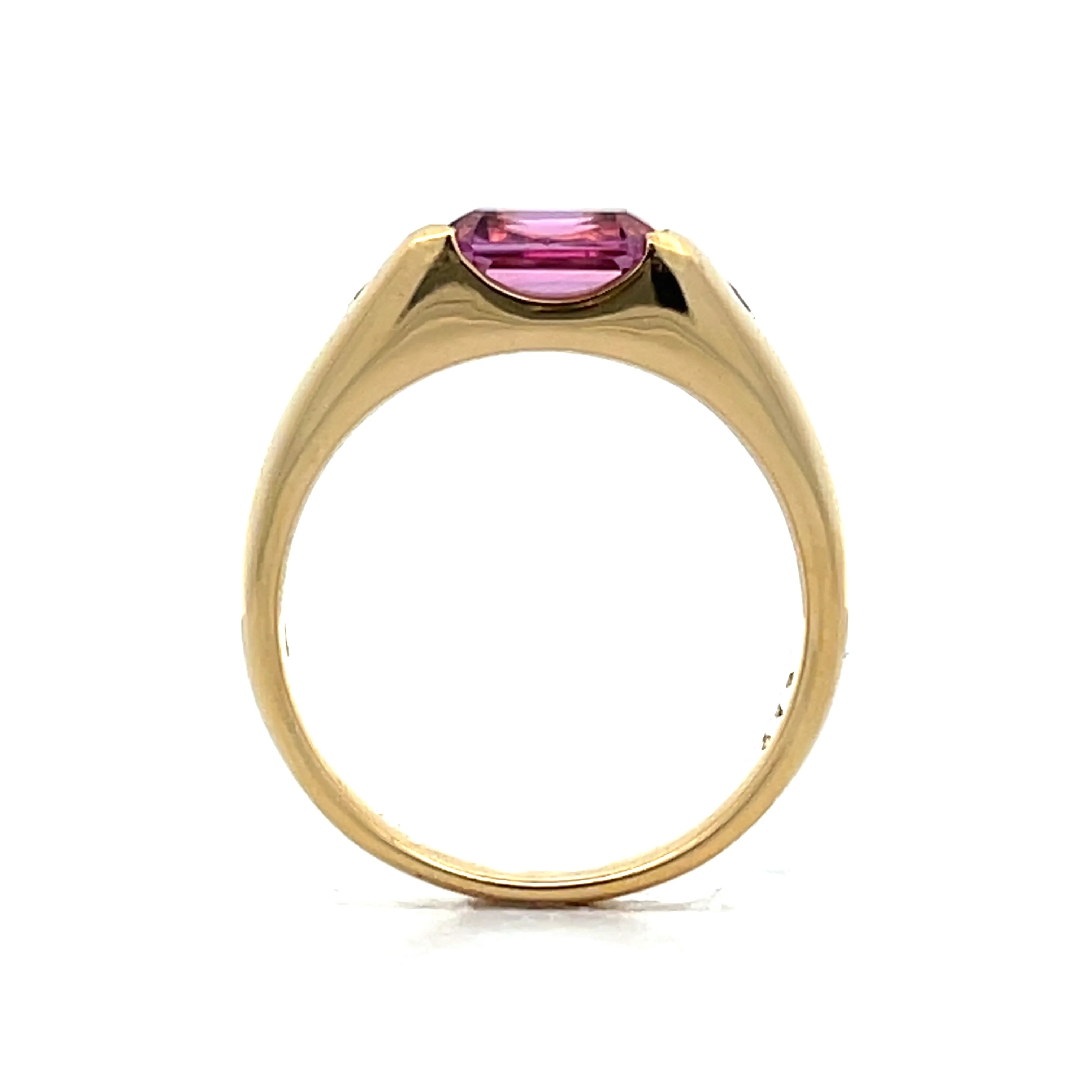 1.56 Emerald Cut Rhodolite Garnet 18k Yellow Gold - Image 4