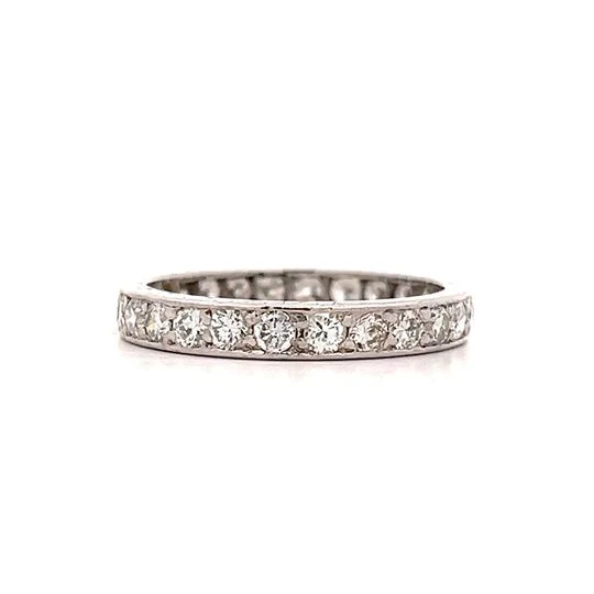 1.56 Vintage Diamond Eternity Wedding Band in Platinum - Image 2