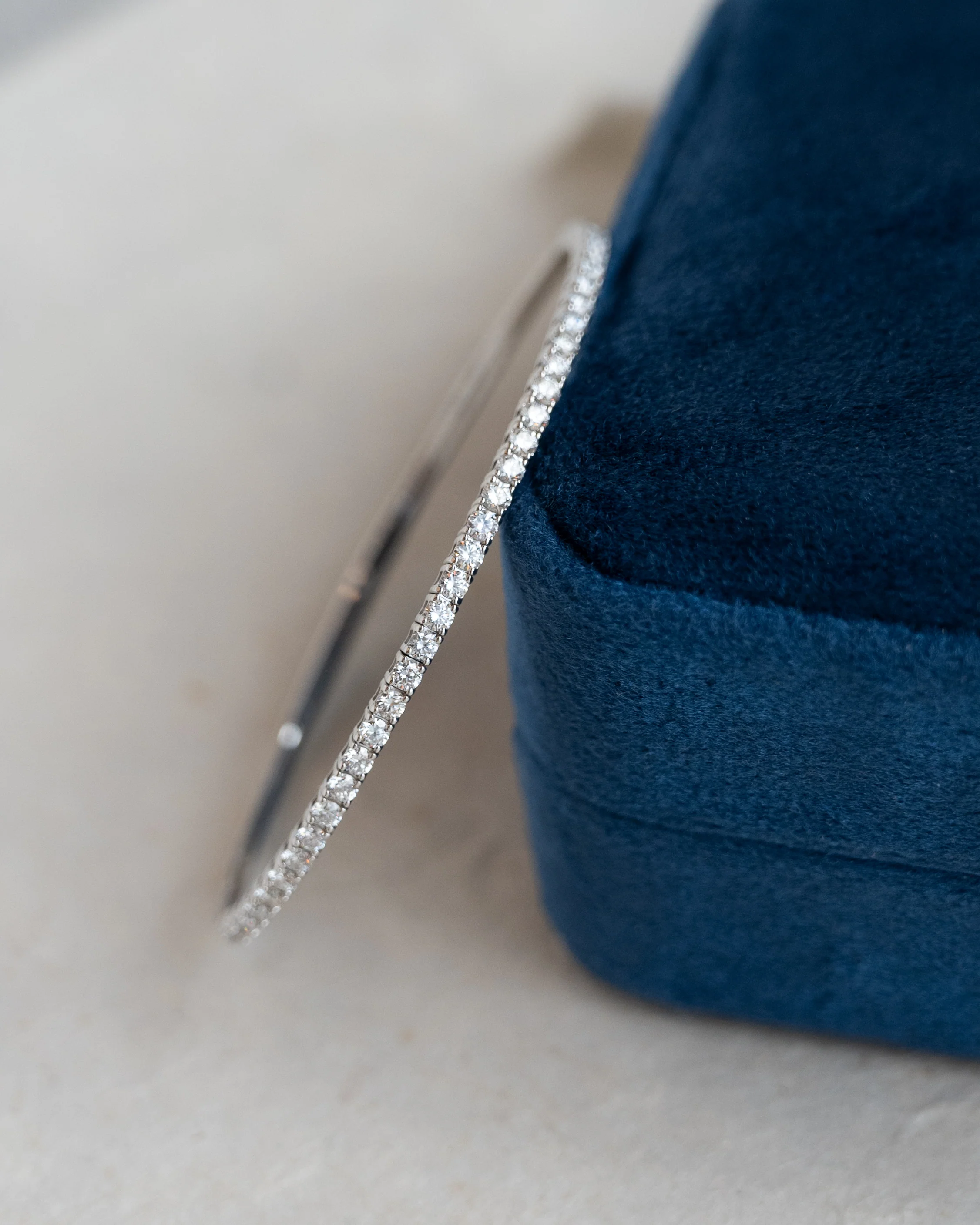1.57 Flexible Diamond Bangle Bracelet 14k White Gold - Image 5
