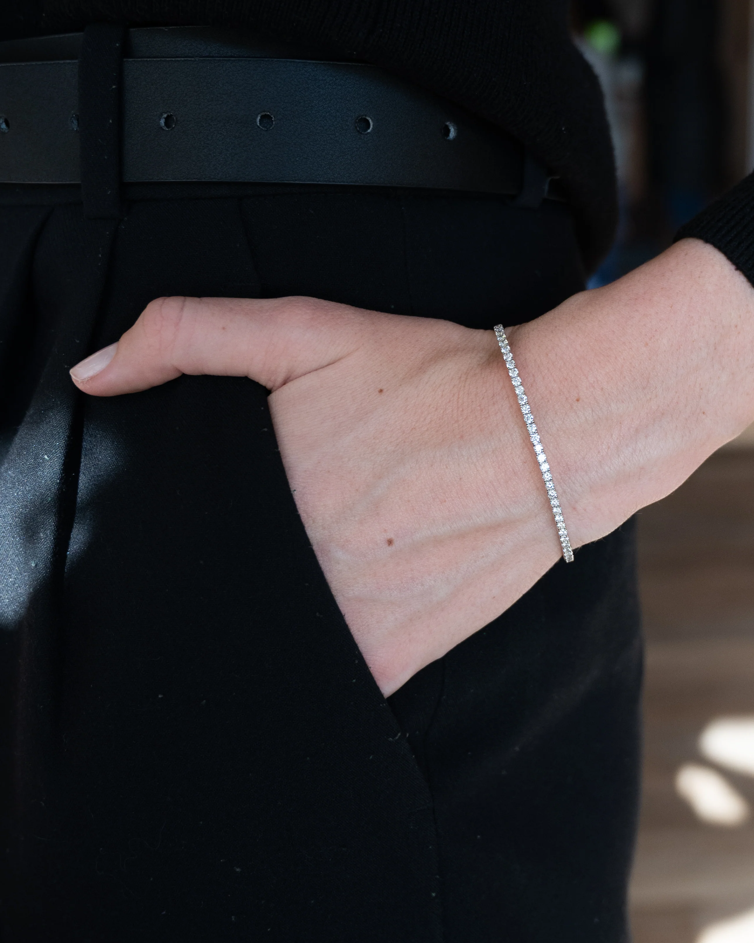1.57 Flexible Diamond Bangle Bracelet 14k White Gold - Image 6