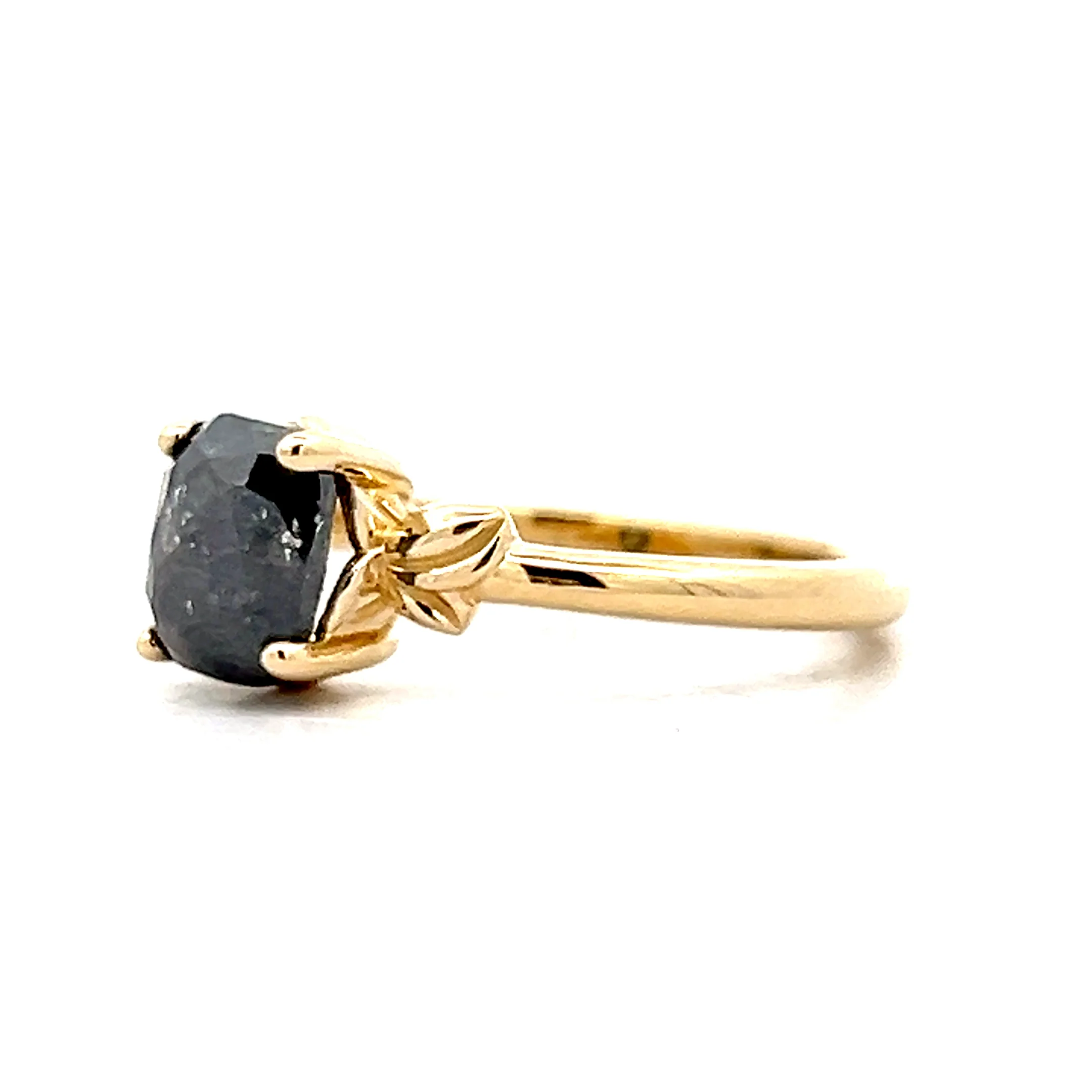 1.58 Cushion Salt & Pepper Diamond Engagement Ring - Image 2