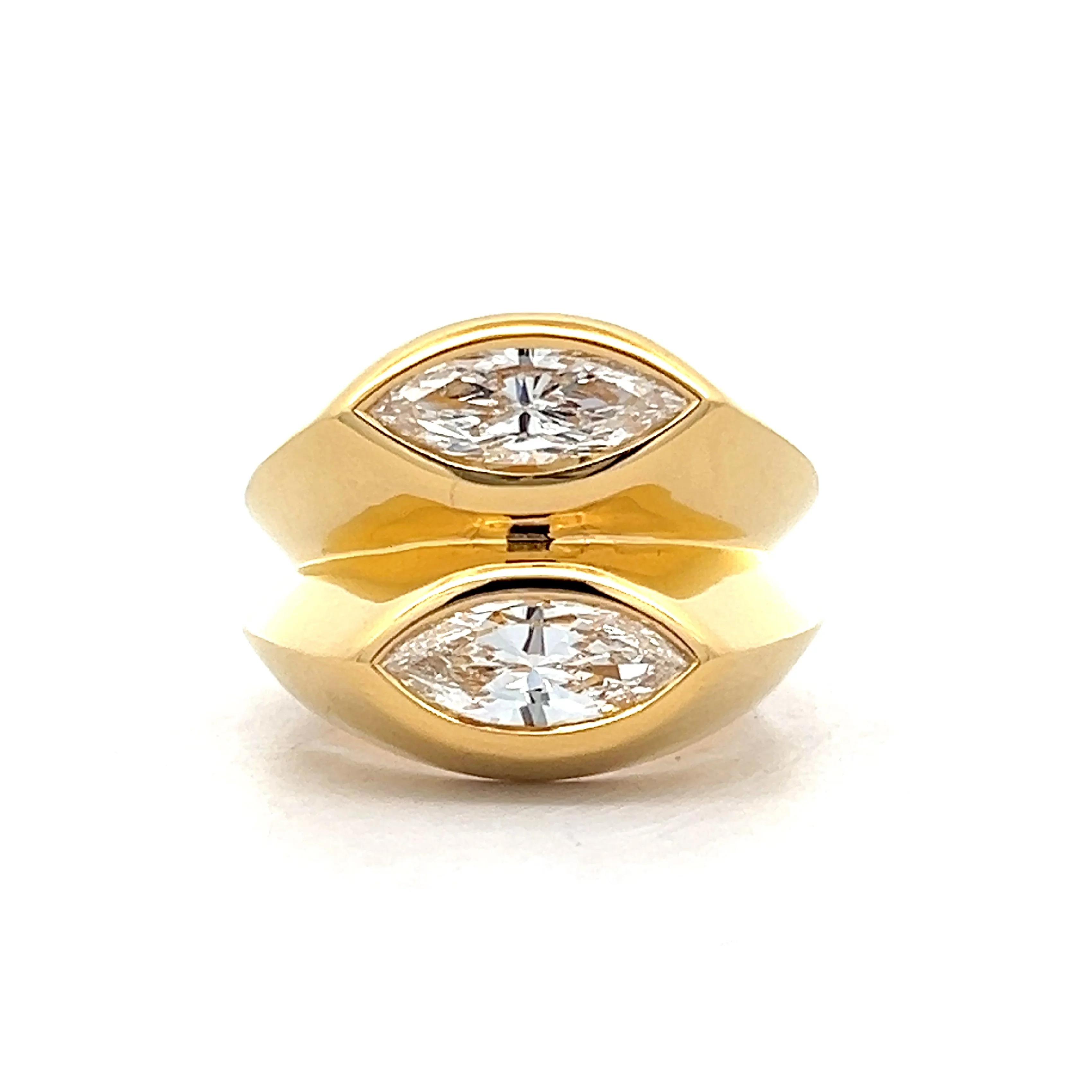 1.58 Marquise Diamond Cocktail Ring in 18k Yellow Gold