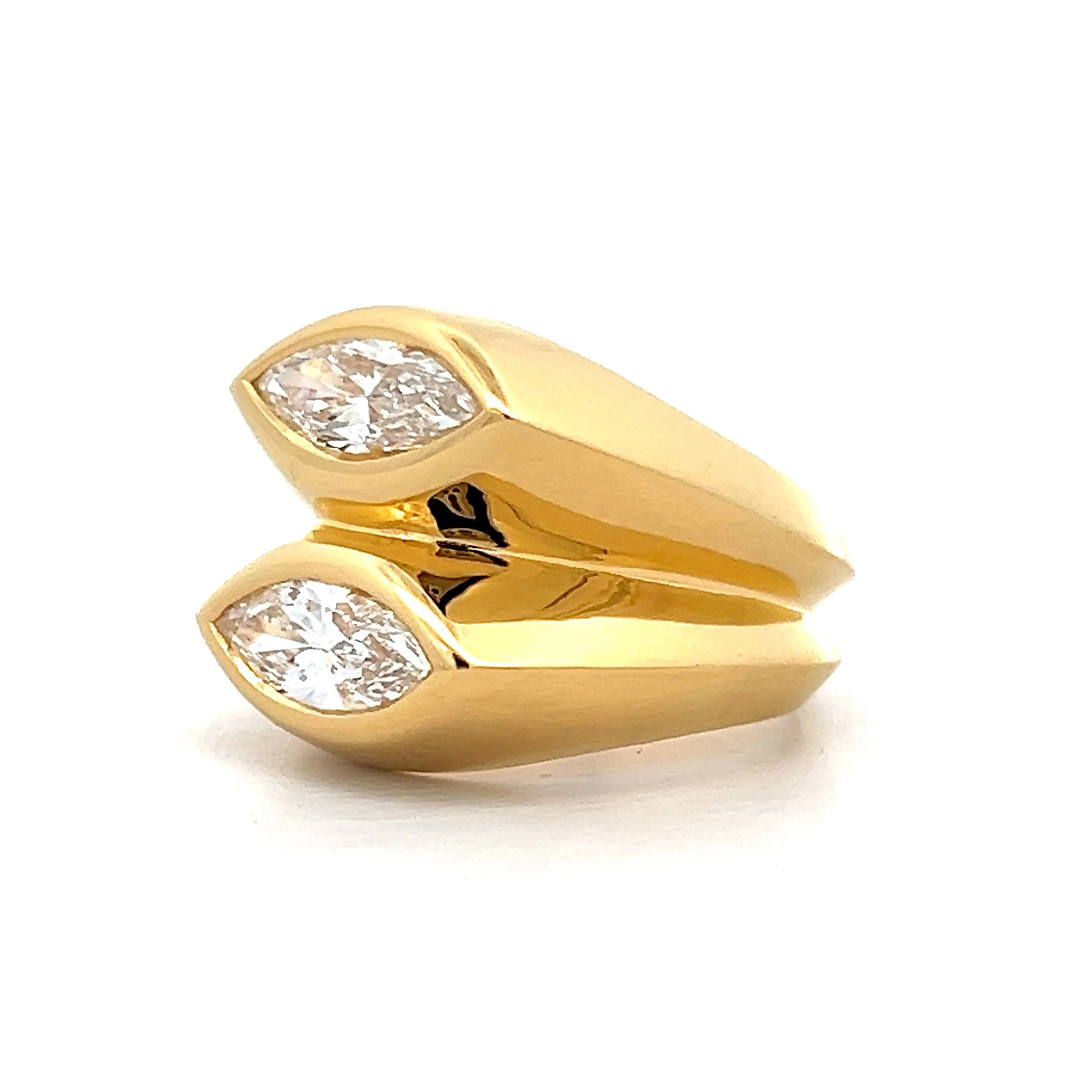1.58 Marquise Diamond Cocktail Ring in 18k Yellow Gold - Image 2