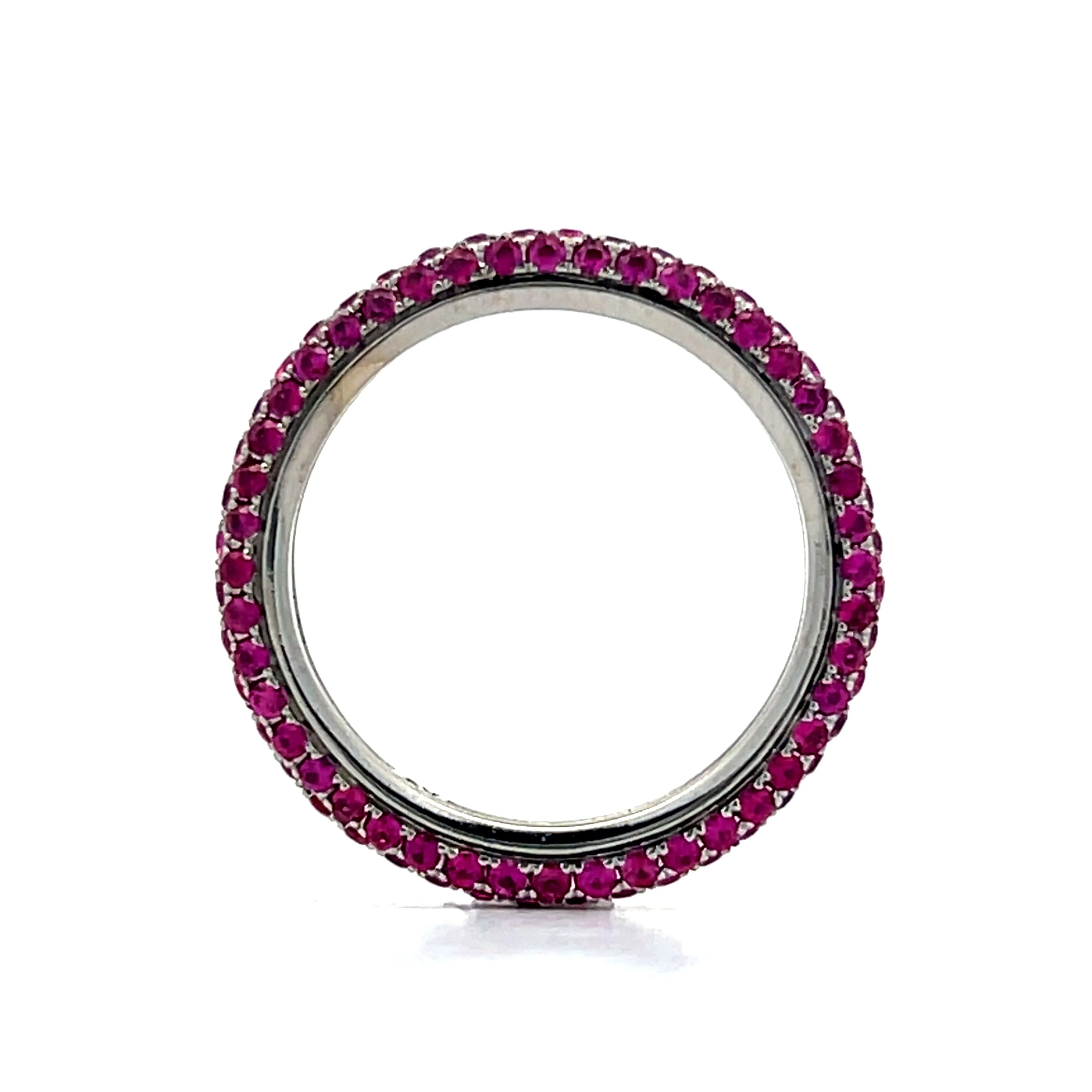 1.58 Round Ruby Eternity Stacking Band in 14k - Image 5