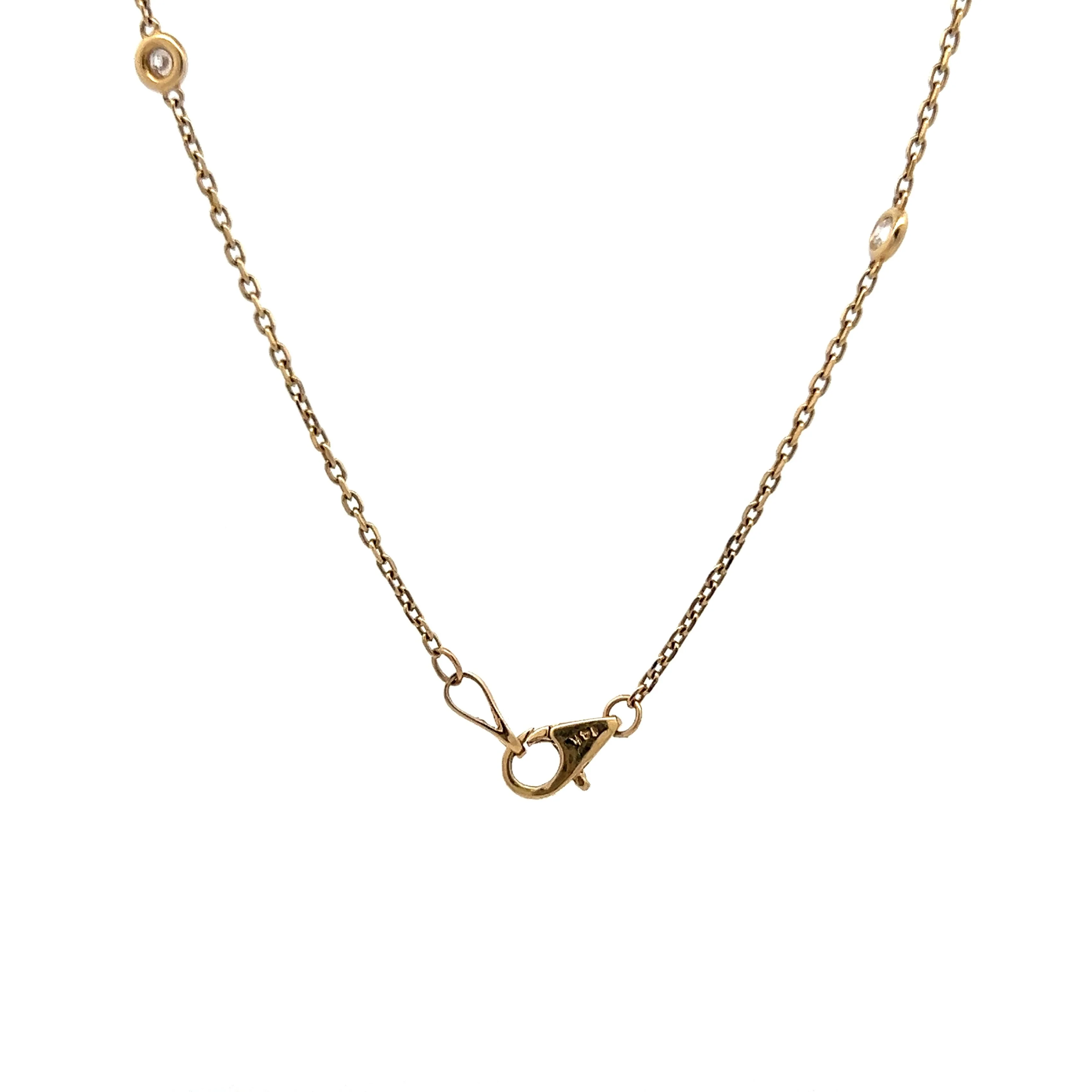 1.59 Kite Shaped Diamond Necklace in 14k Yellow Gold - Image 5