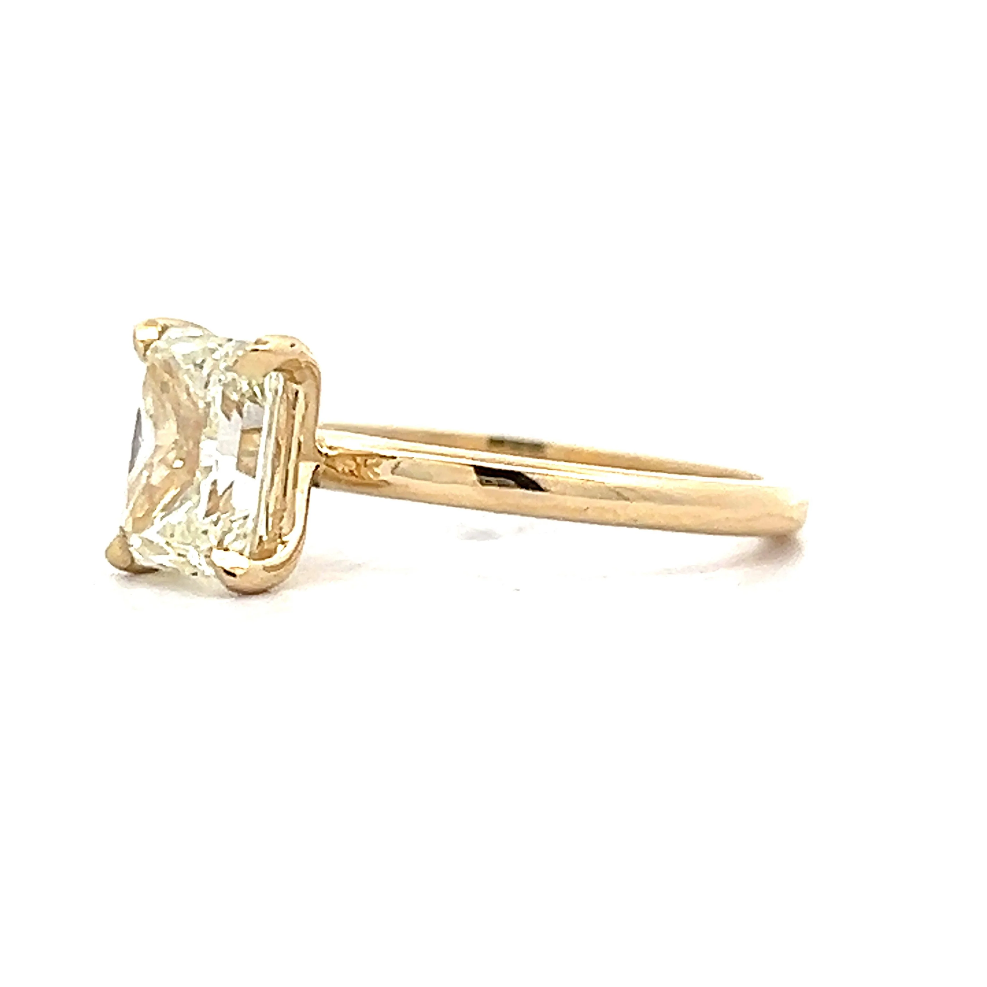 1.59 Radiant Diamond Engagement Ring in 14k Yellow Gold - Image 2
