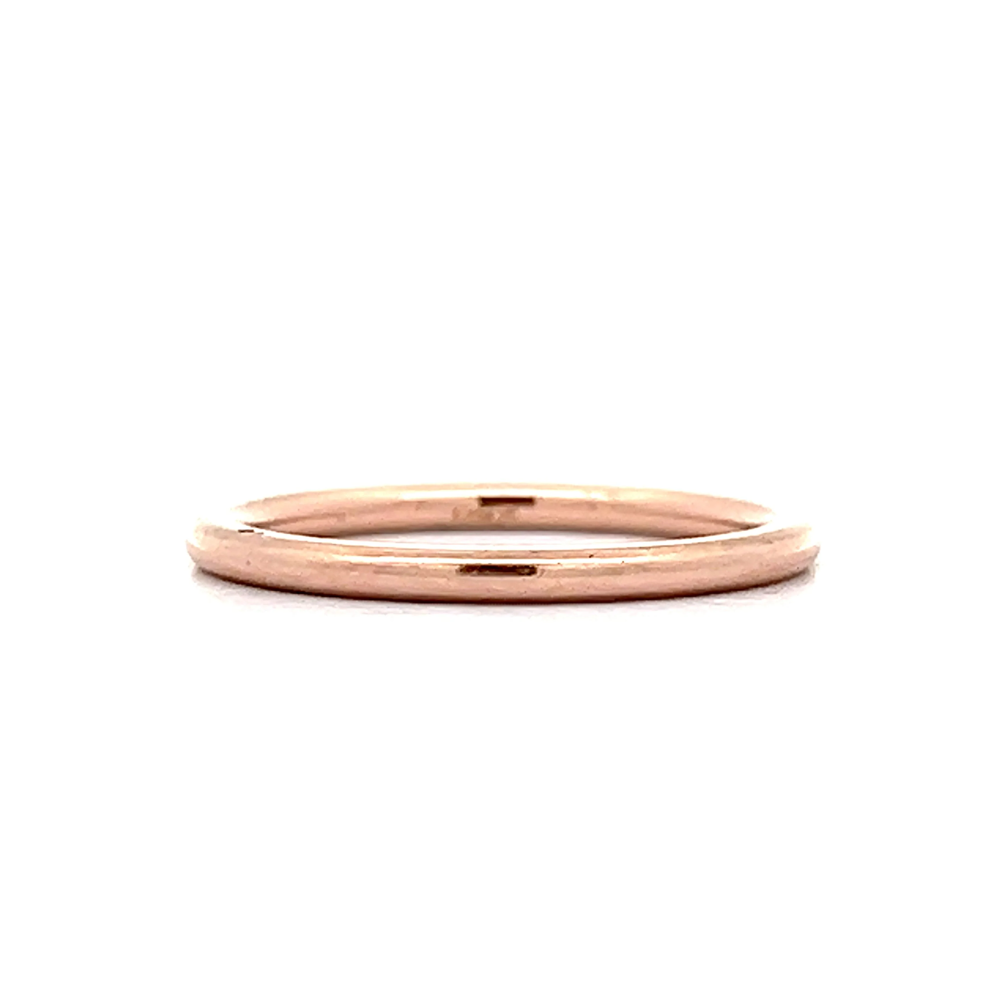 1.5mm Thin Wedding Band in 14k Rose Gold - Image 2