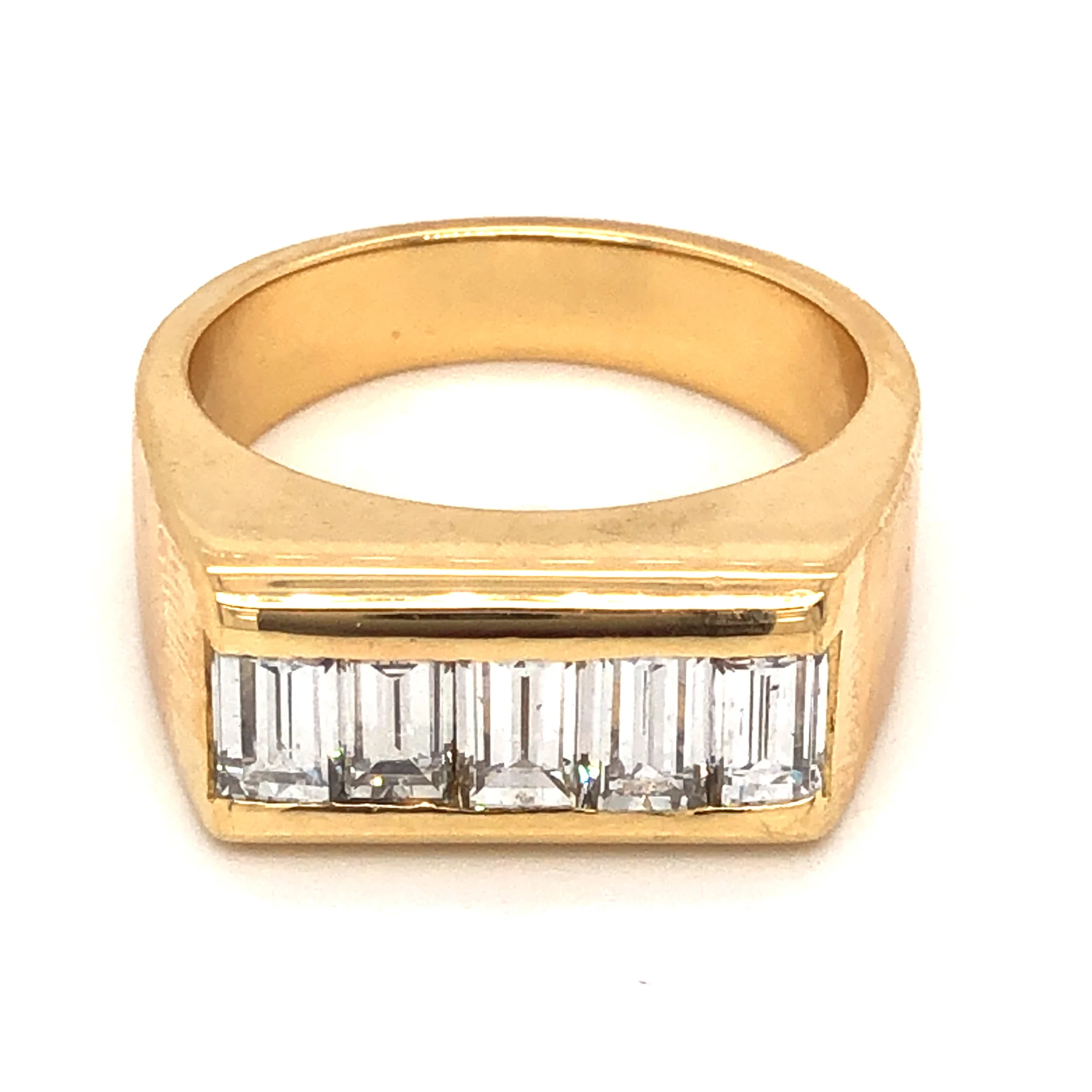 1.60 Baguette Cut Diamond Cocktail Ring in 18k Yellow Gold