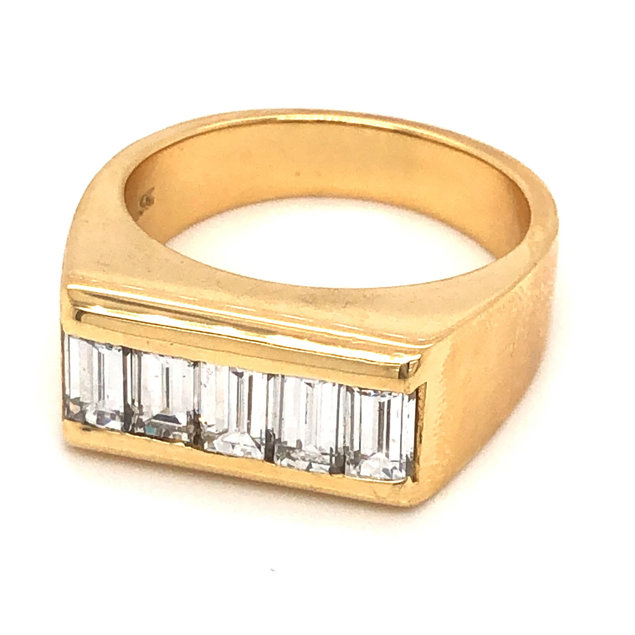 1.60 Baguette Cut Diamond Cocktail Ring in 18k Yellow Gold - Image 2