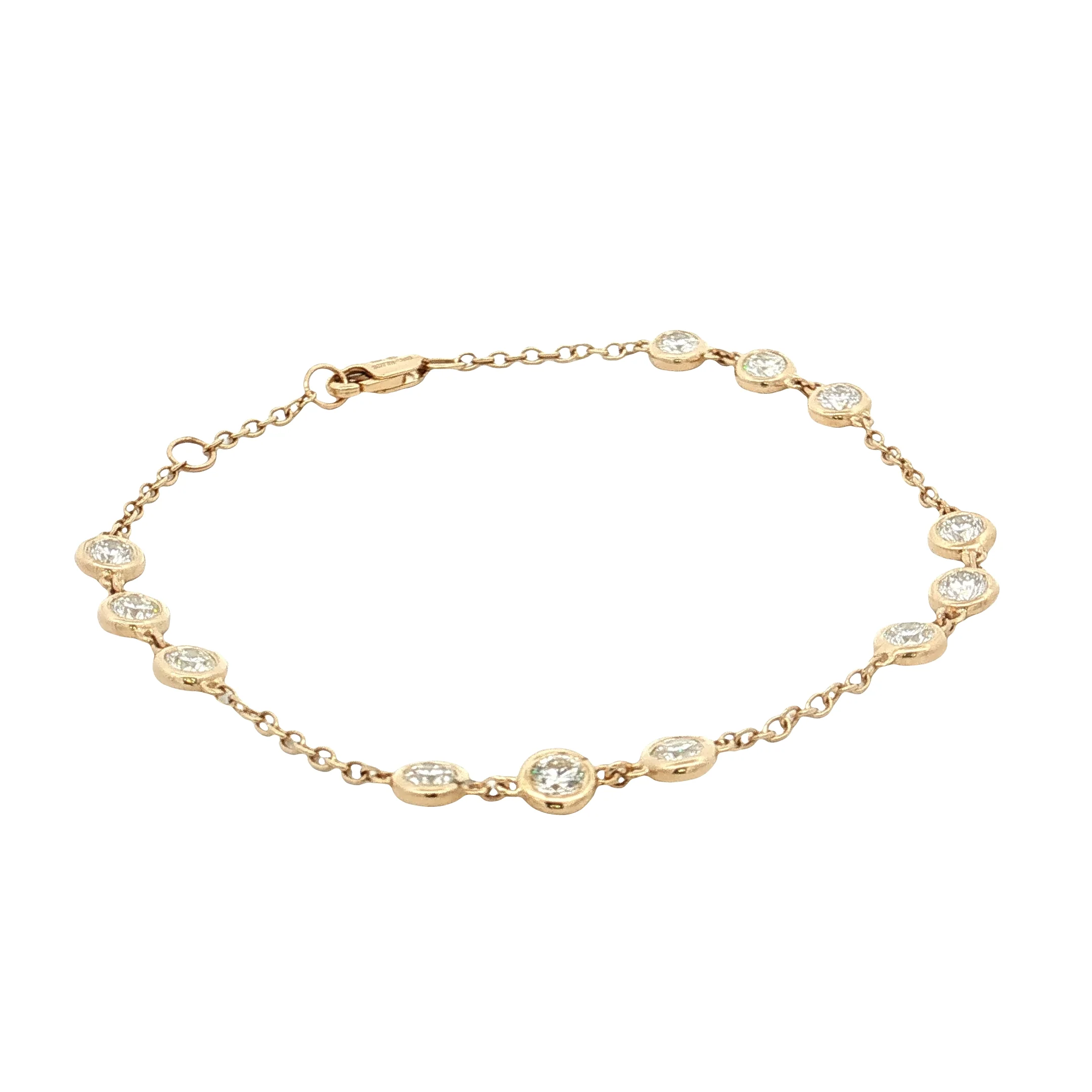 1.60 Diamond by the Yard Bracelet 14k Yellow Gold - Image 4