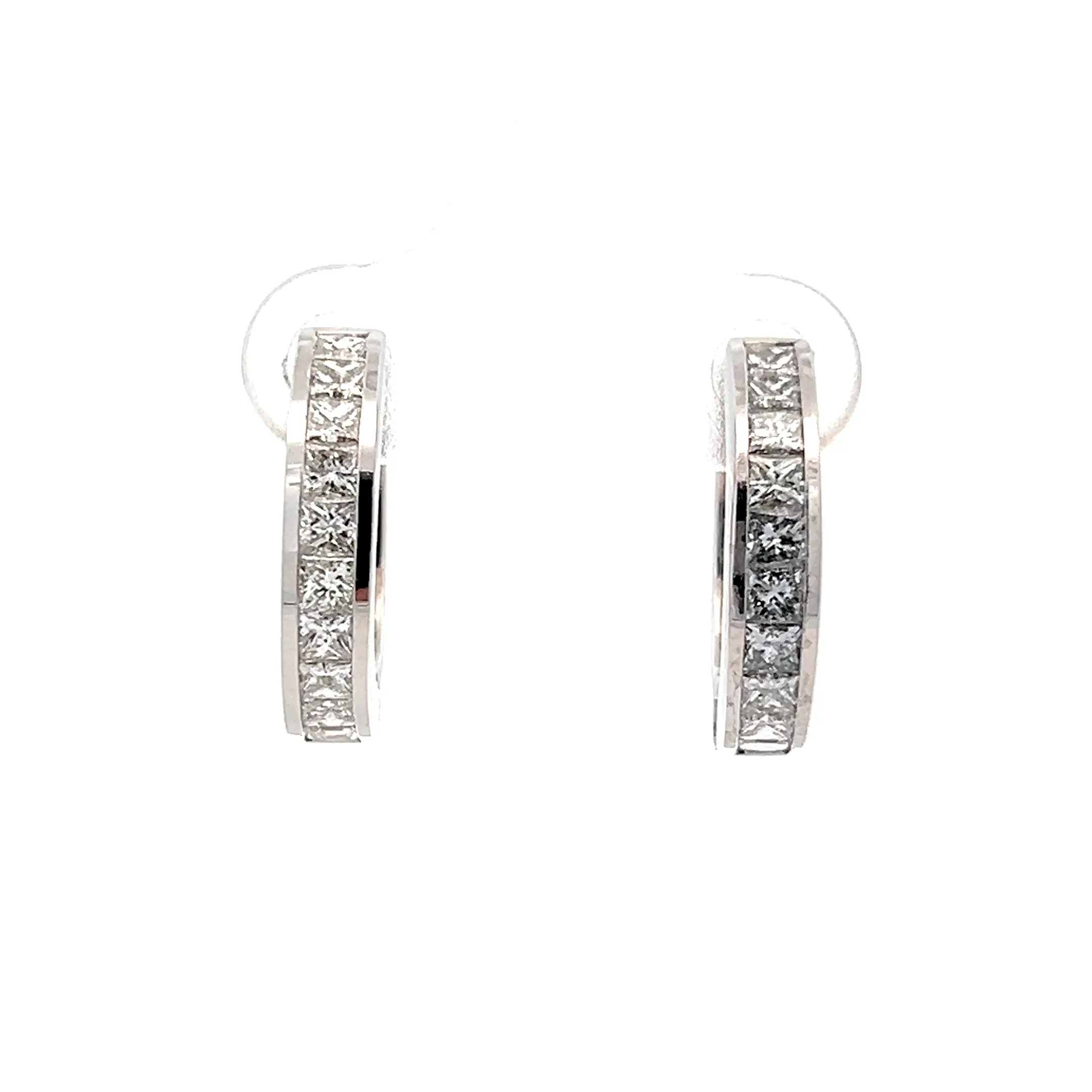 1.60 Diamond Huggie Hoops in 14k White Gold
