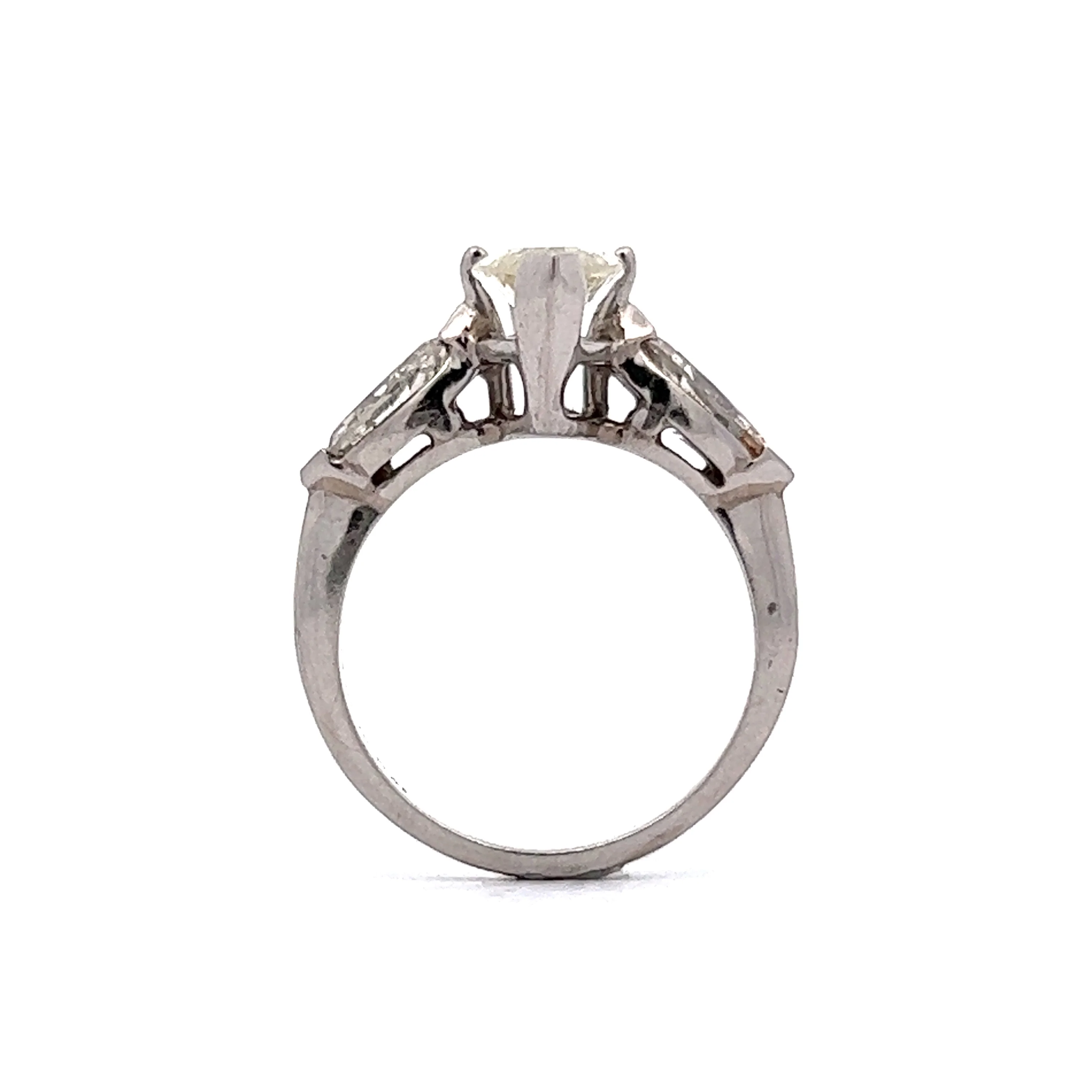 1.60 Three Stone Marquise Diamond Engagement Ring in Platinum - Image 4
