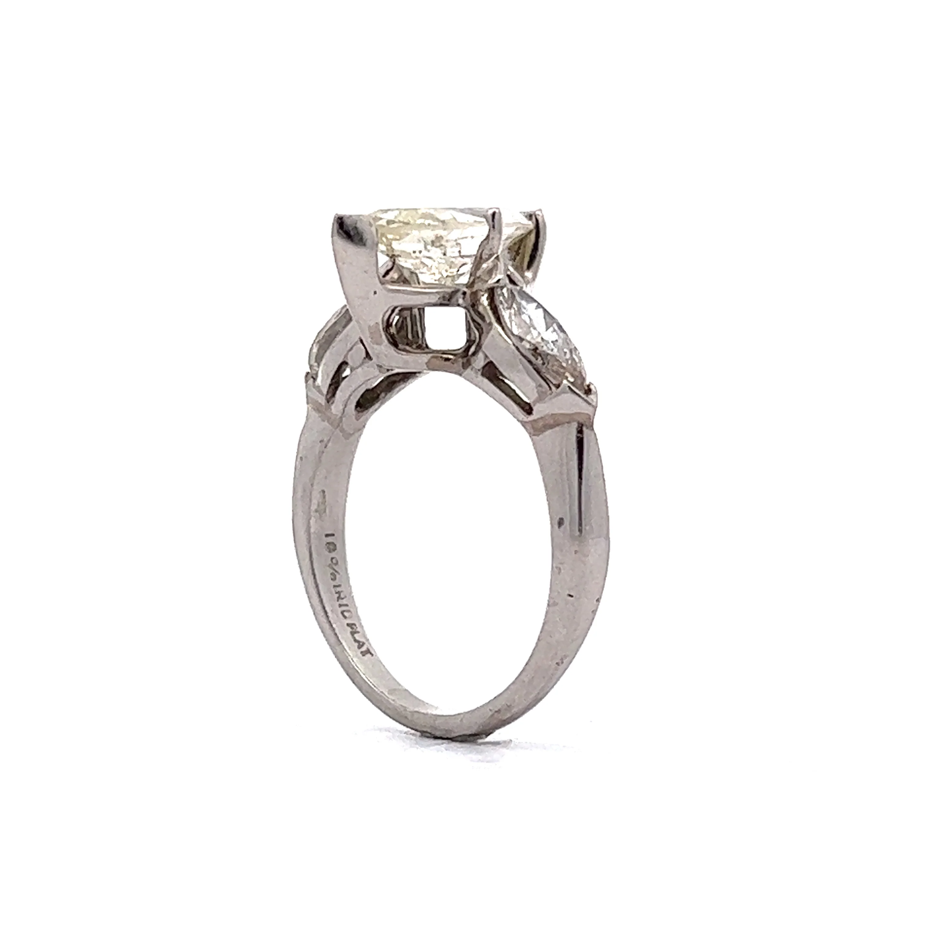 1.60 Three Stone Marquise Diamond Engagement Ring in Platinum - Image 5