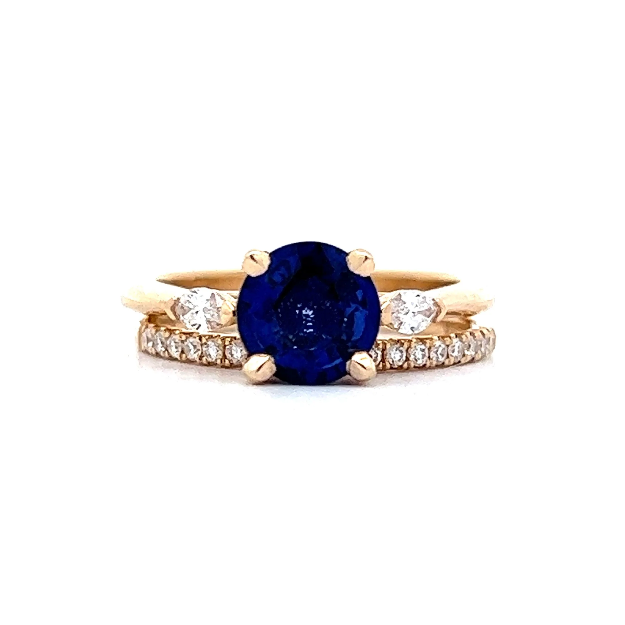 1.60 Blue Sapphire Engagement Ring in 14k Yellow Gold - Image 6