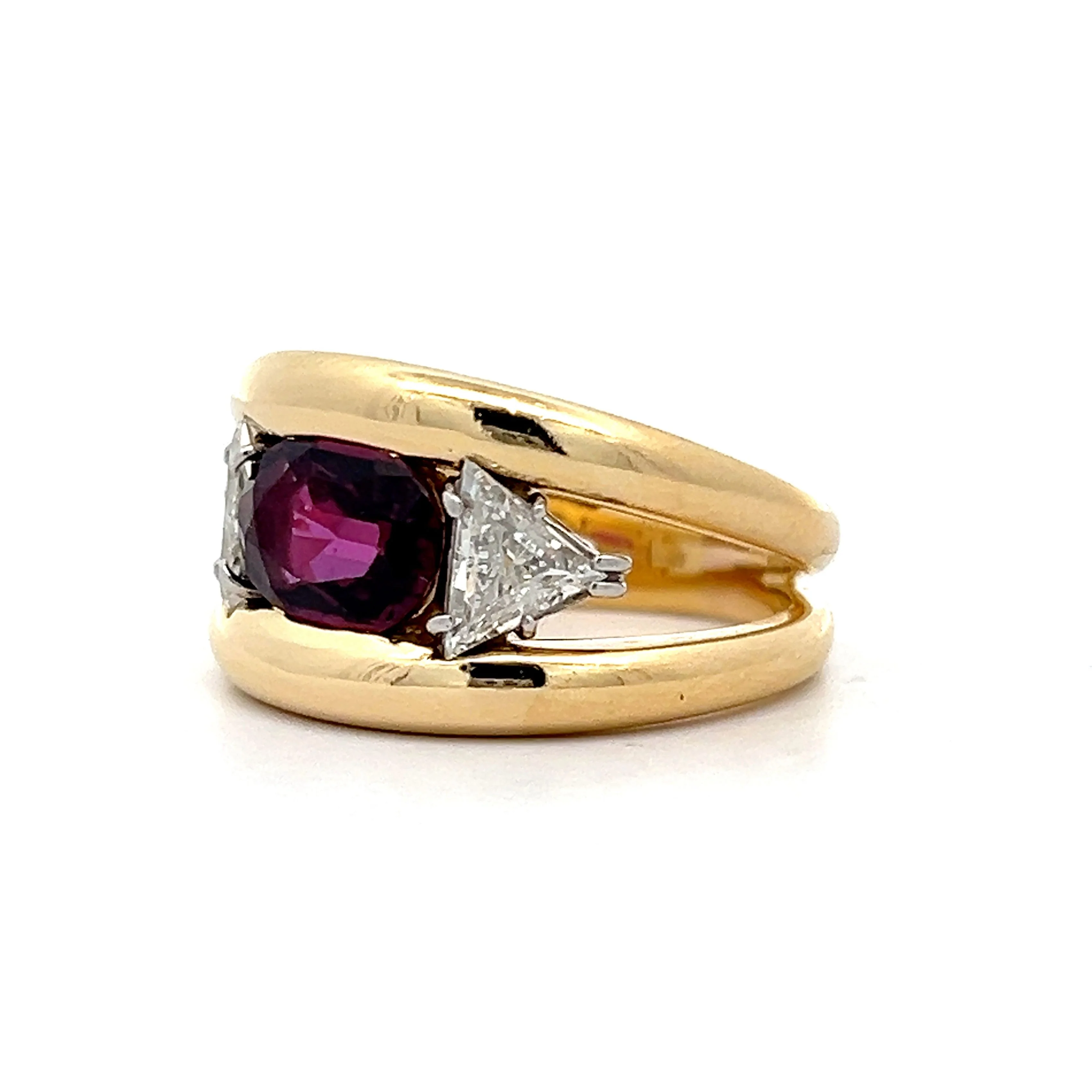 1.60 Ruby & Diamond Cocktail Ring in 18k Yellow Gold - Image 2