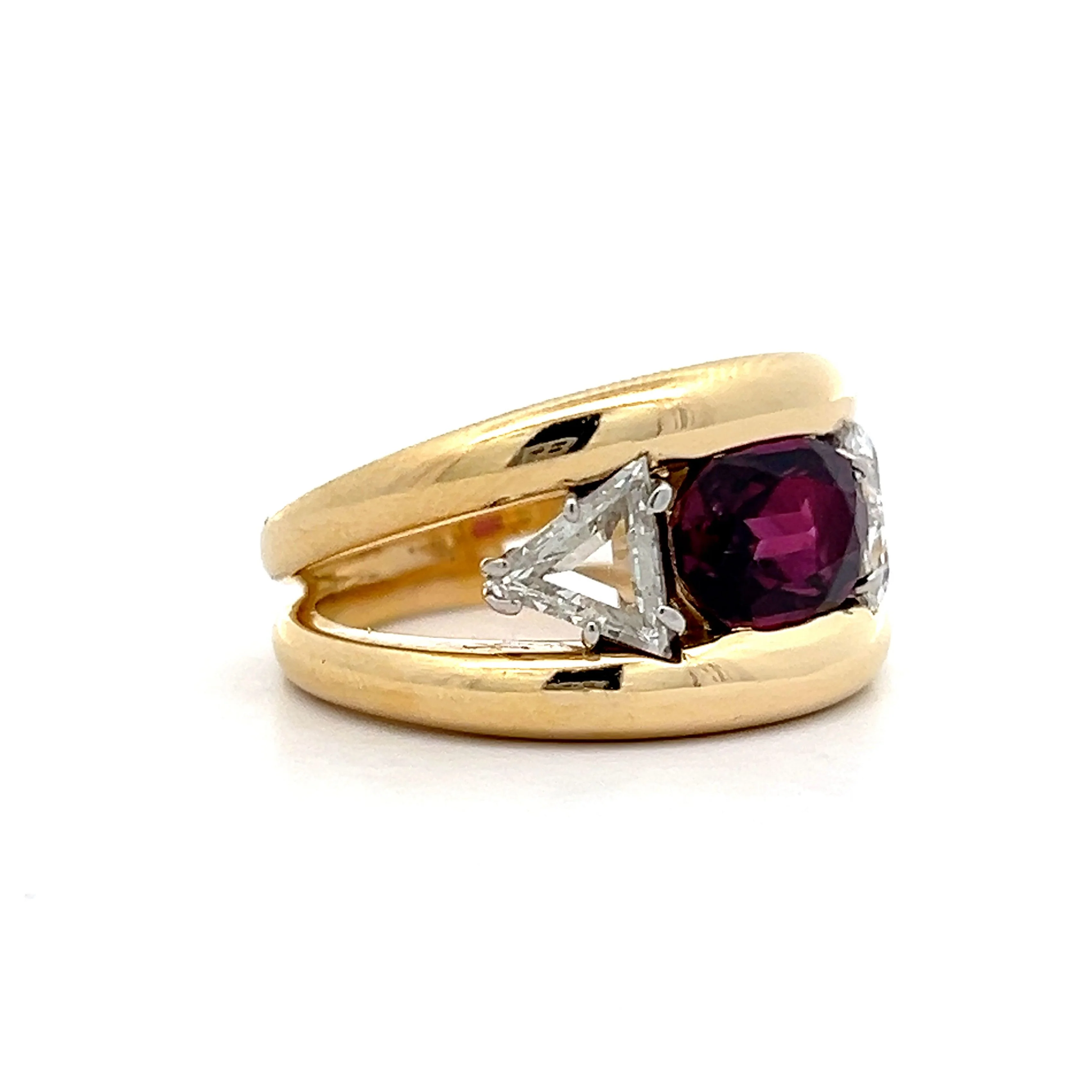 1.60 Ruby & Diamond Cocktail Ring in 18k Yellow Gold - Image 3