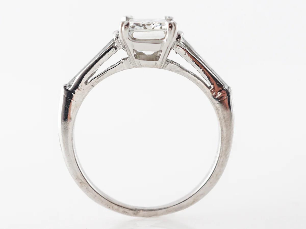 1.61 Emerald Cut Diamond Engagement Ring Platinum - Image 4