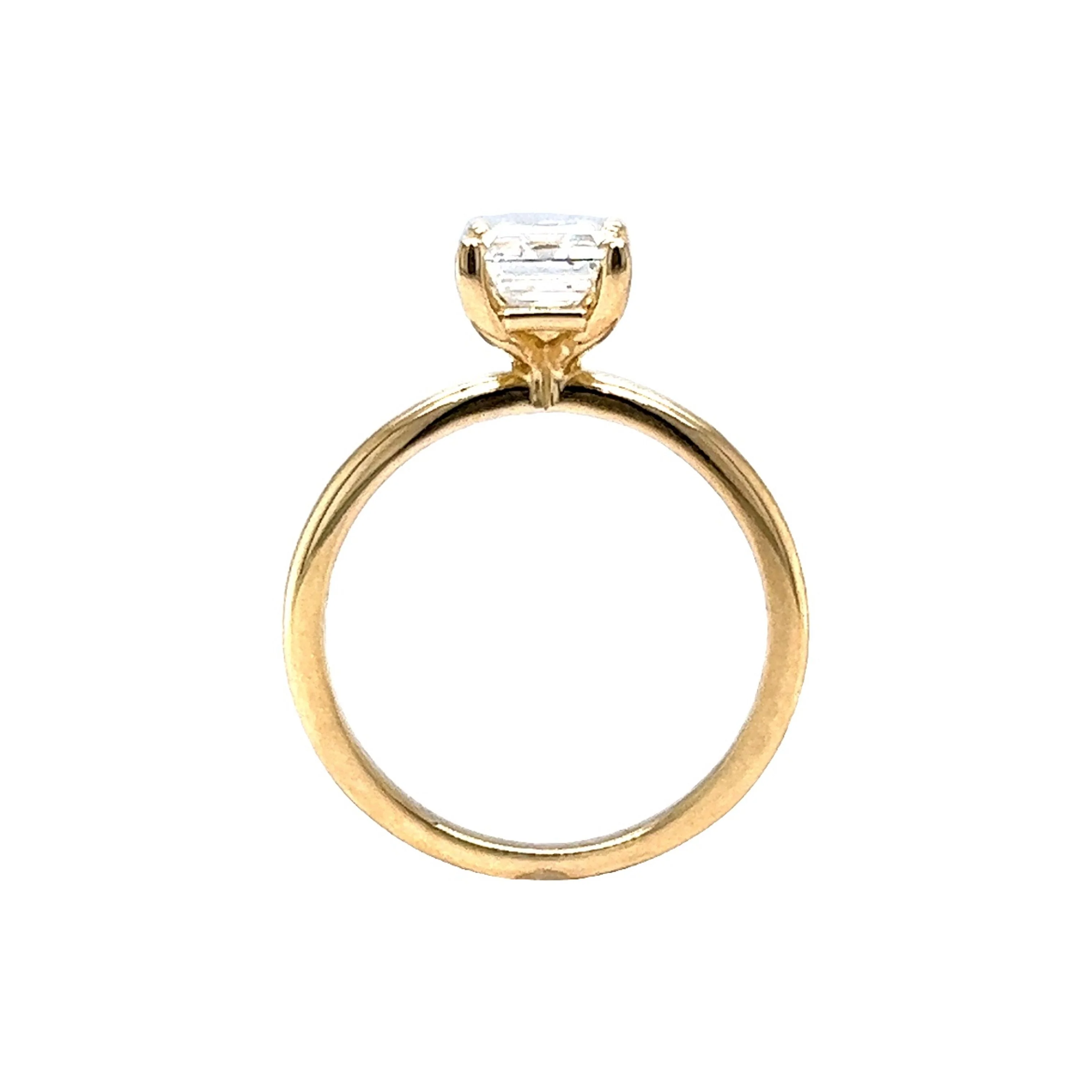 1.61 Emerald Cut Diamond Engagement Ring in 14k Yellow Gold - Image 4