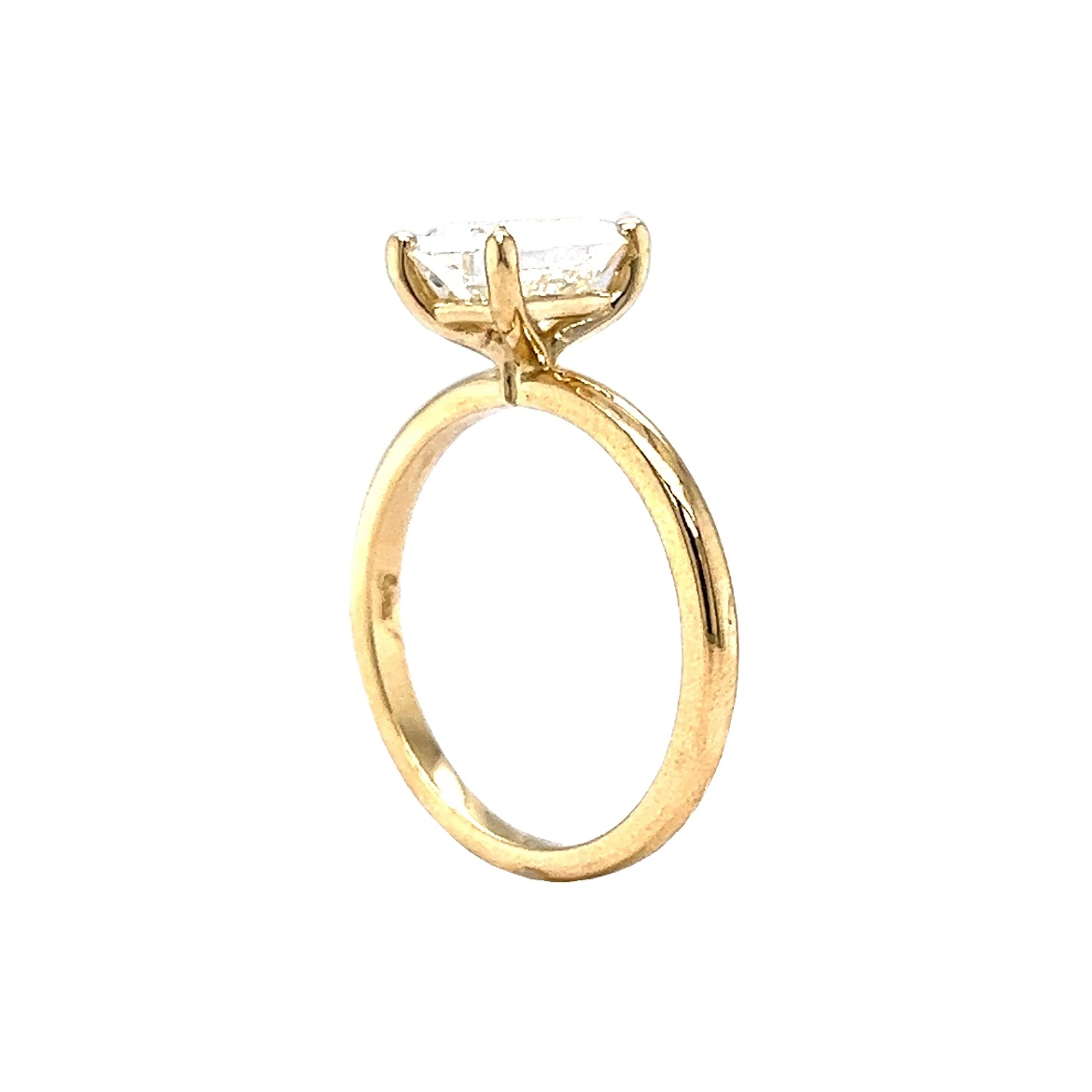 1.61 Emerald Cut Diamond Engagement Ring in 14k Yellow Gold - Image 5