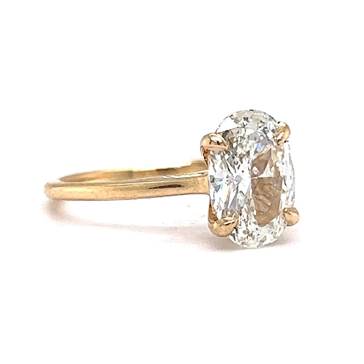 1.62 Oval Diamond Solitaire Engagement Ring in 14k Yellow Gold - Image 3