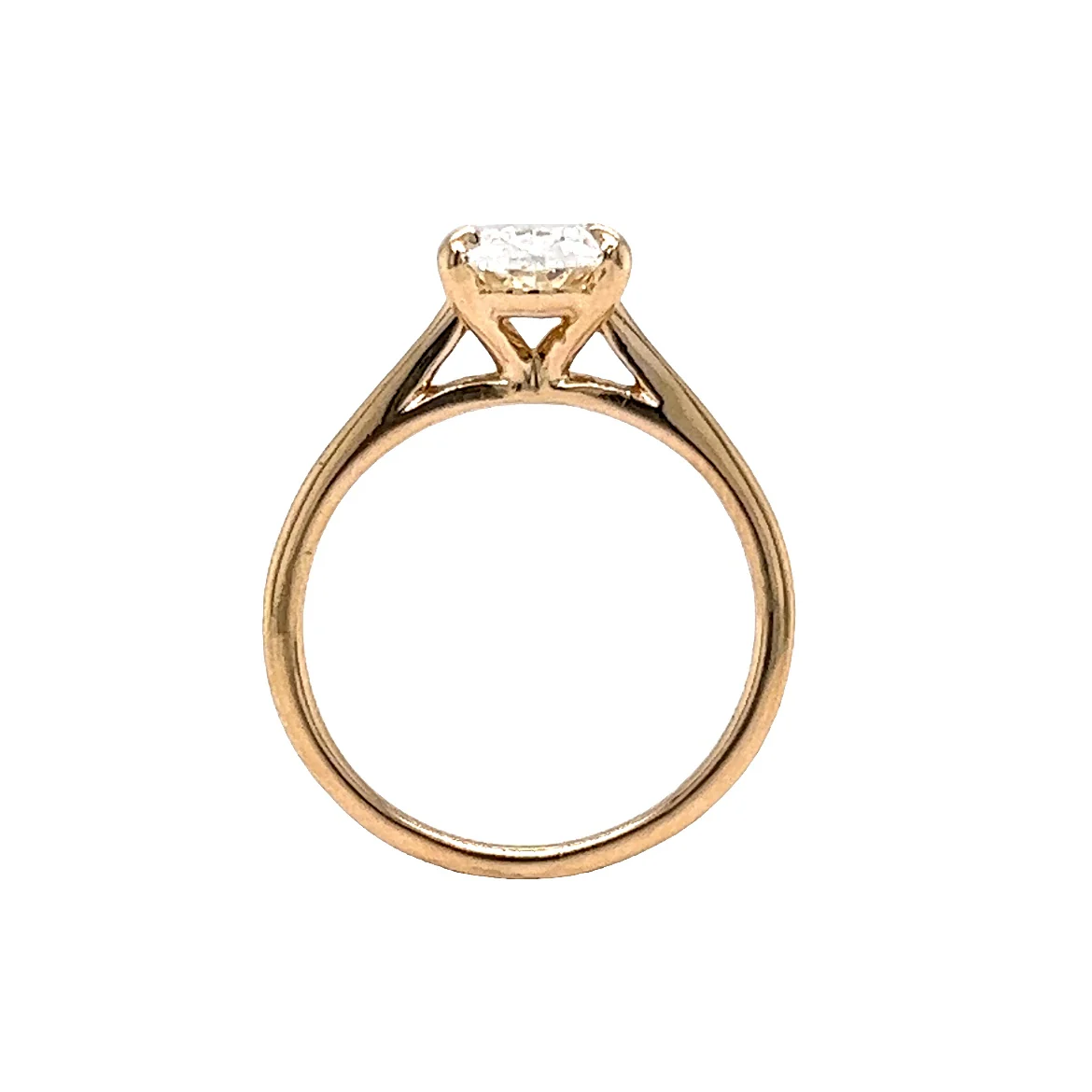 1.62 Oval Diamond Solitaire Engagement Ring in 14k Yellow Gold - Image 4