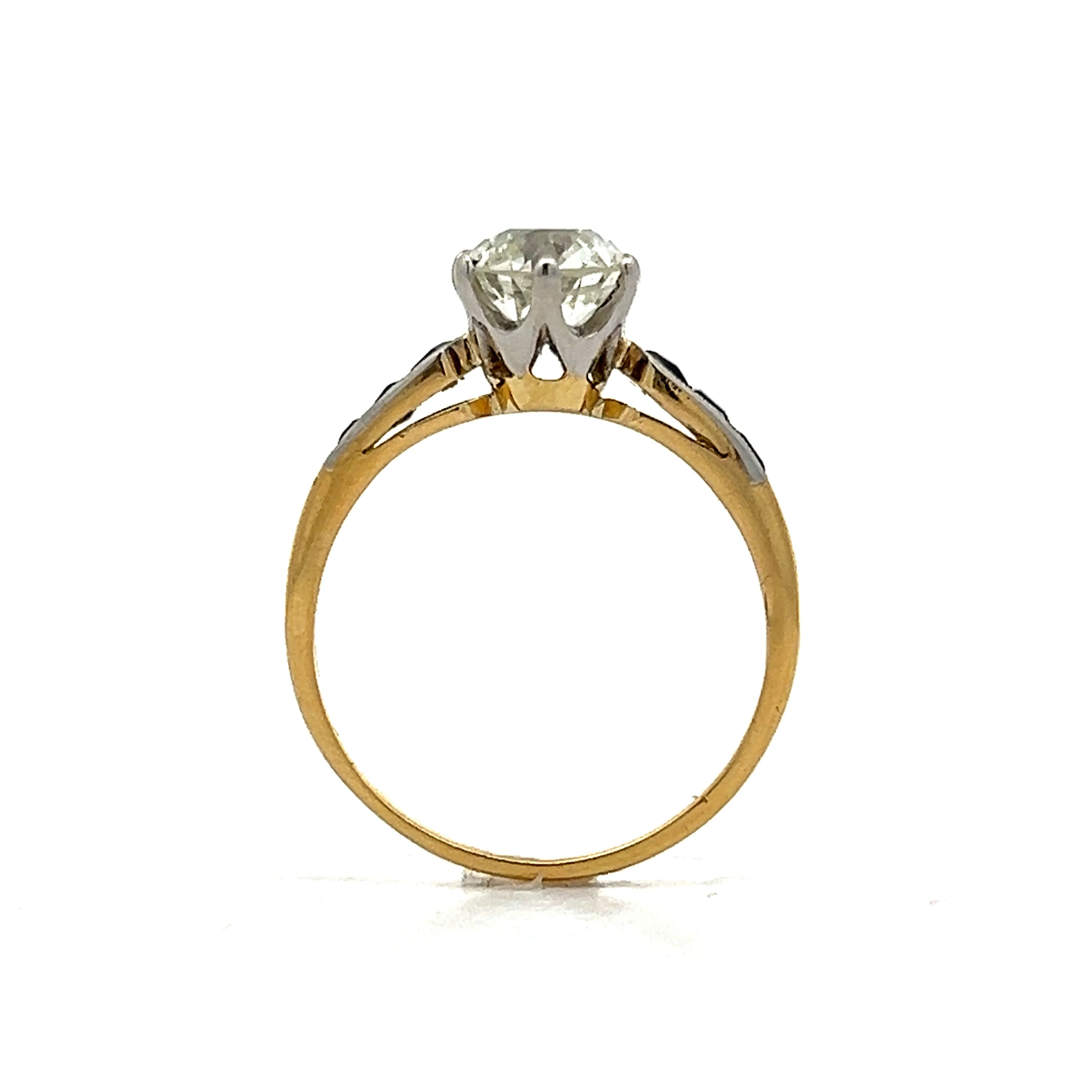 1.63 Art Deco Old European Diamond Engagement Ring in 18k - Image 4