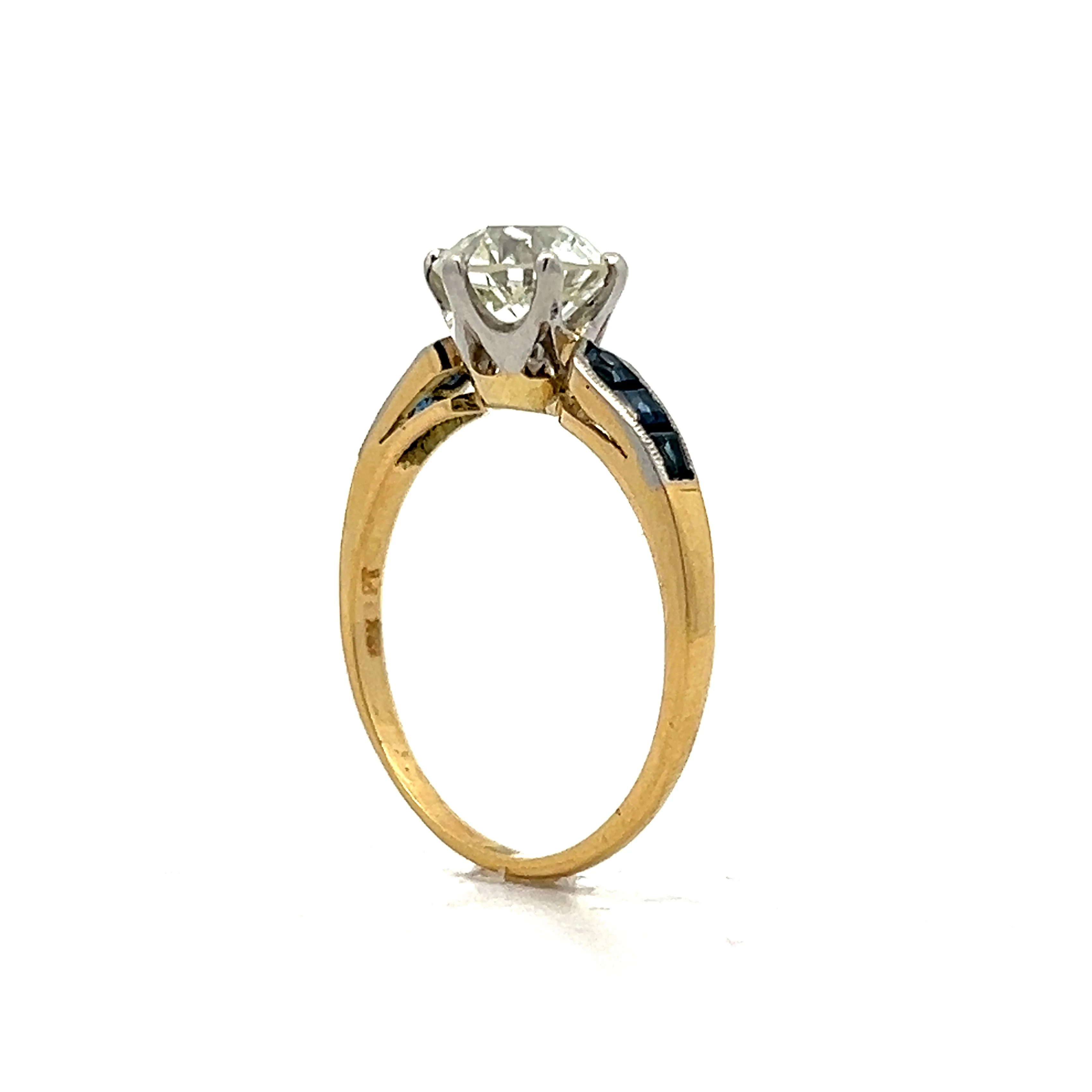 1.63 Art Deco Old European Diamond Engagement Ring in 18k - Image 5