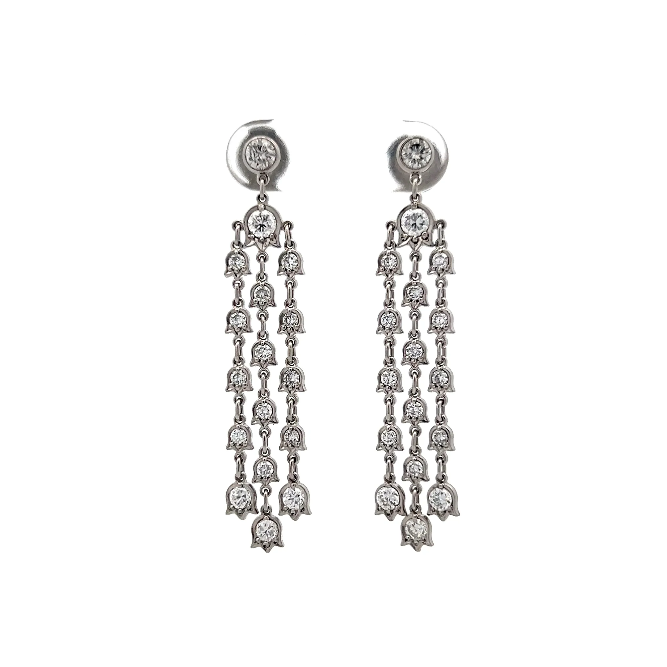 1.63 Diamond Chandelier Style Earrings in Platinum