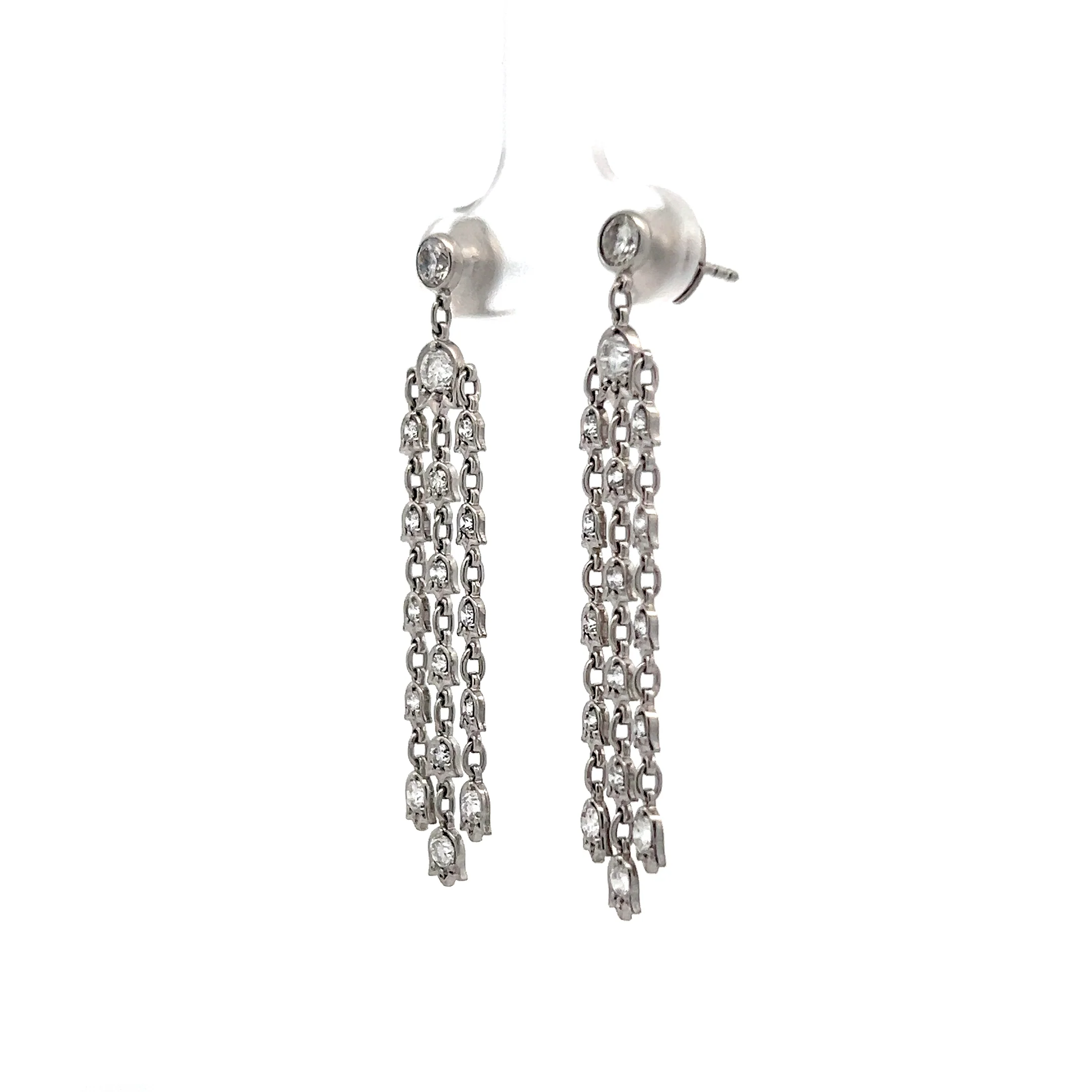 1.63 Diamond Chandelier Style Earrings in Platinum - Image 2