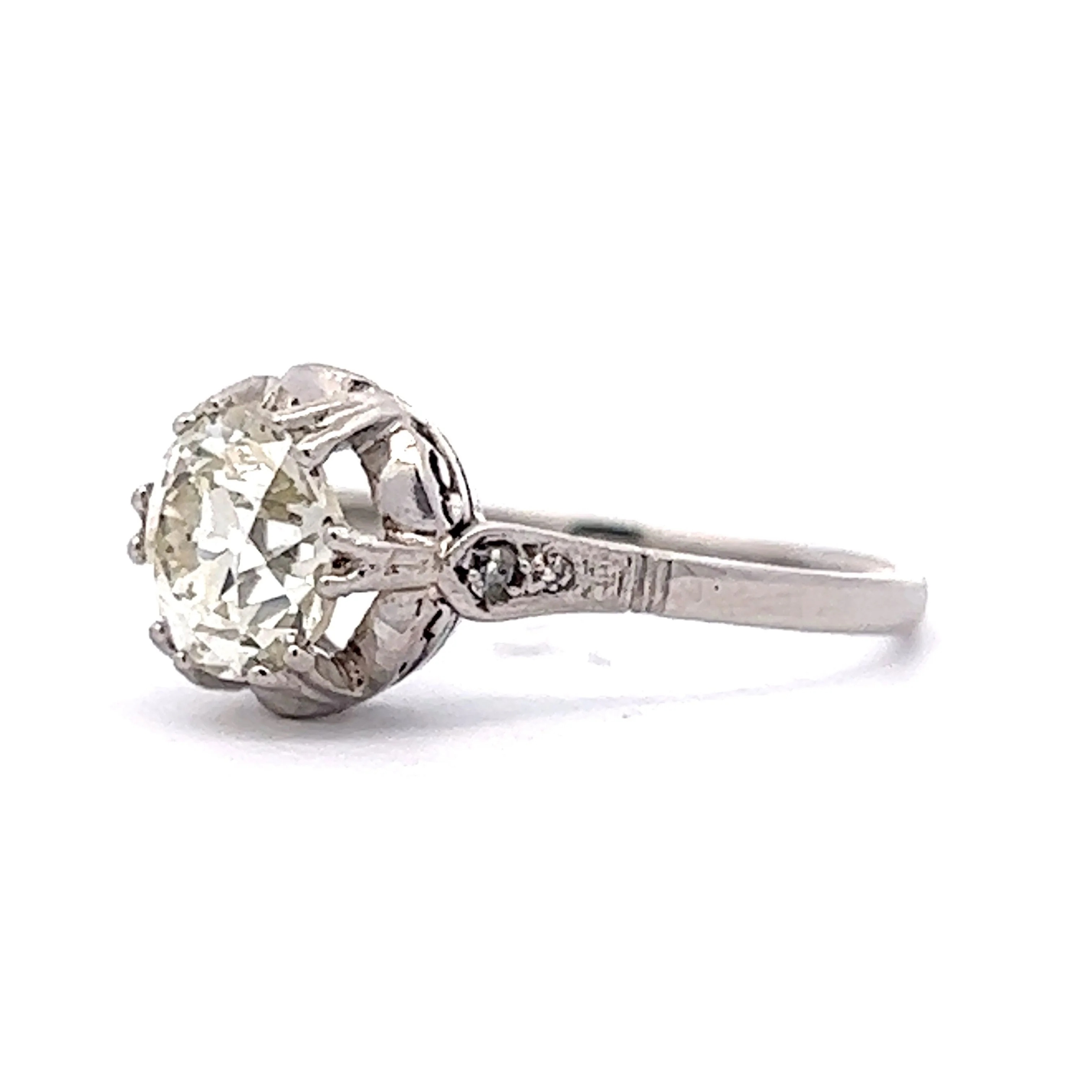1.63 Vintage Art Deco Engagement Ring in Platinum - Image 2