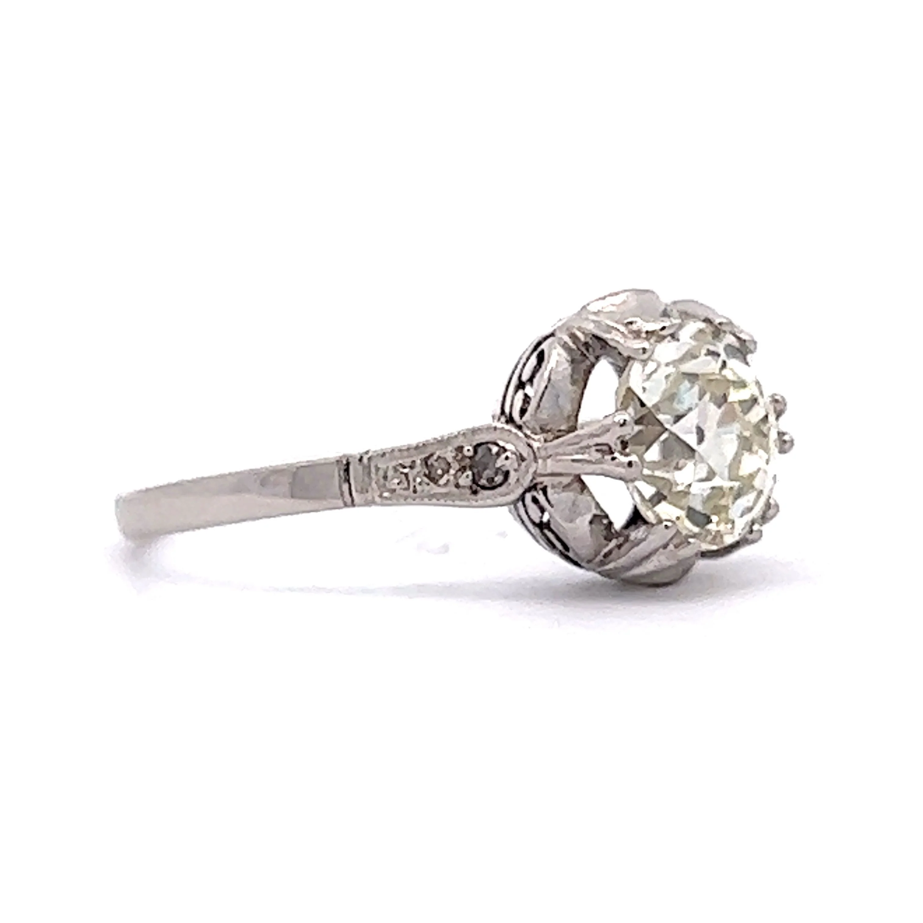 1.63 Vintage Art Deco Engagement Ring in Platinum - Image 3