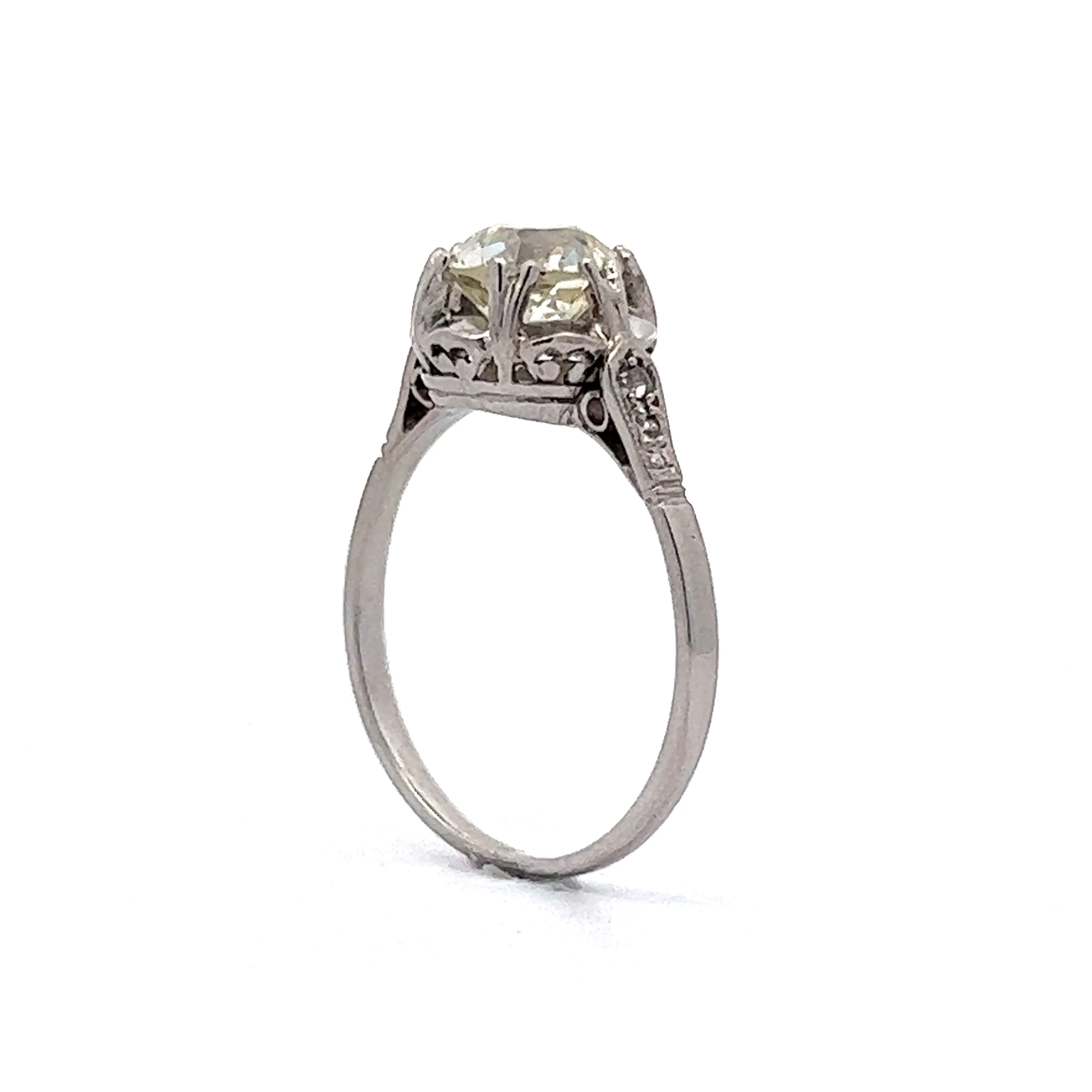 1.63 Vintage Art Deco Engagement Ring in Platinum - Image 5