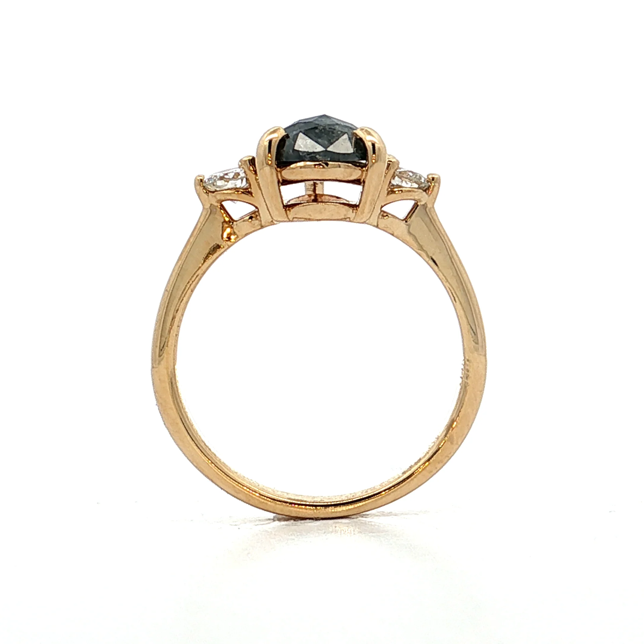 1.64 Pear Salt & Pepper Diamond Engagement Ring 14k - Image 4